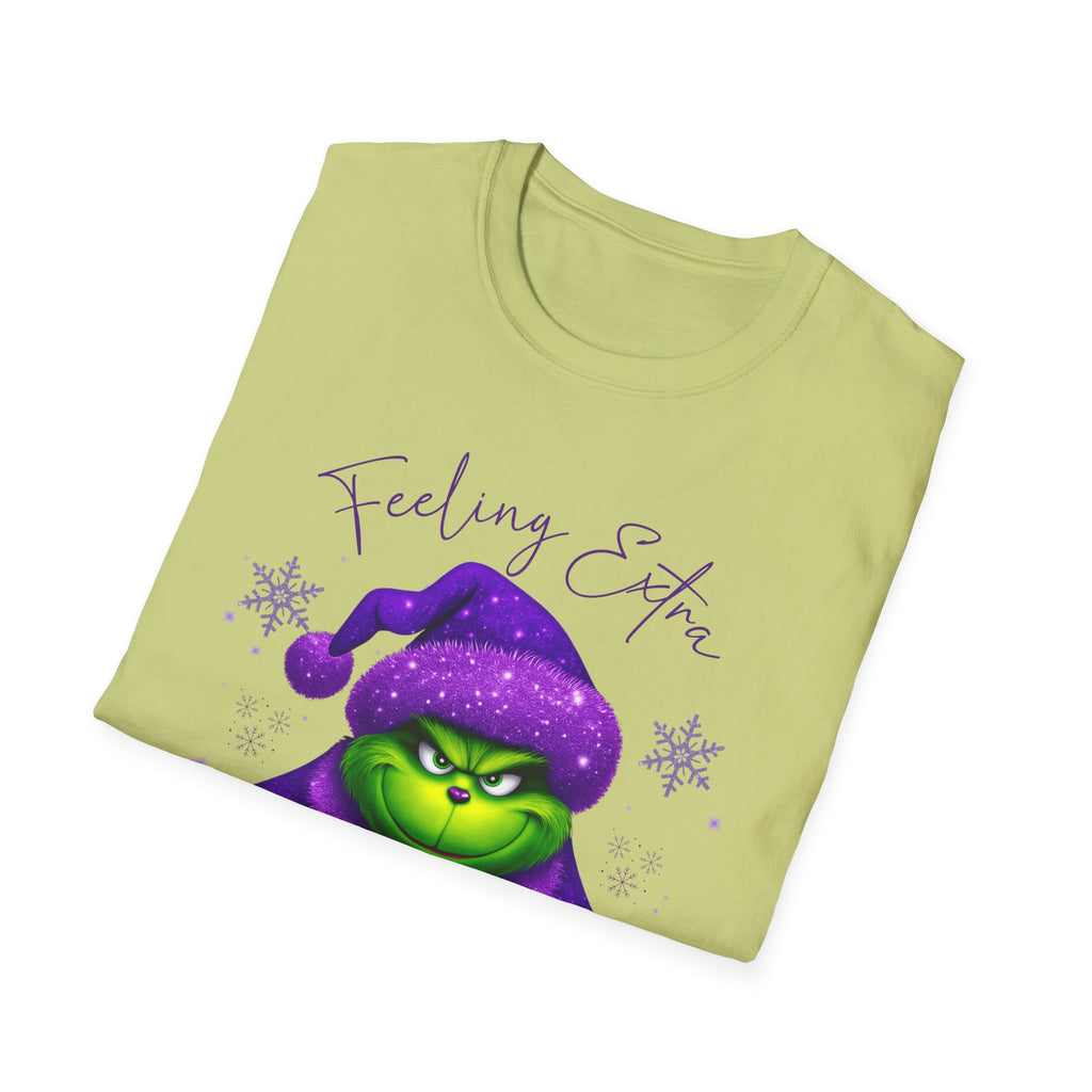 Feeling Extra Grinchy T-Shirt | Grinch Face Holiday Tee