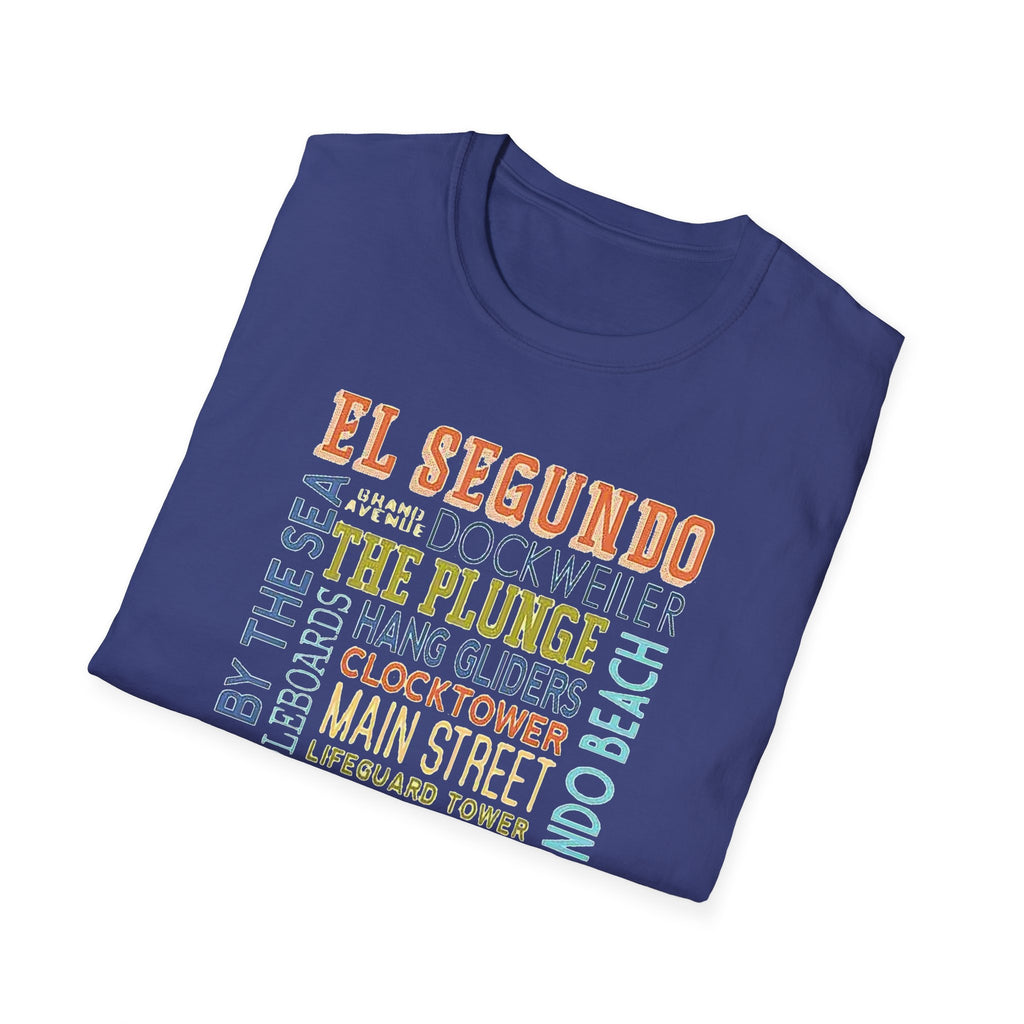 El Segundo Typography T-Shirt | Beach Town Landmarks Word Art
