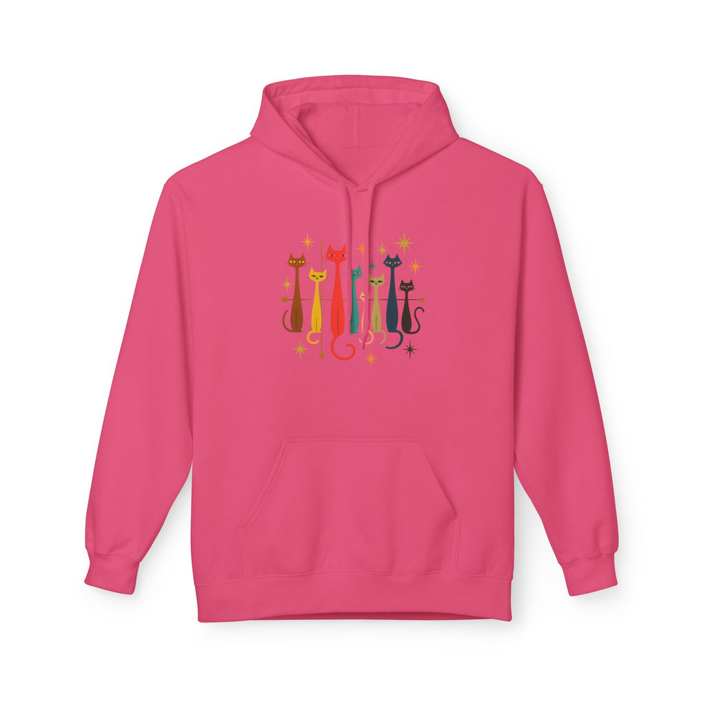 Retro Long Cats hoodie | Colorful Cat Illustration (printed front and back)