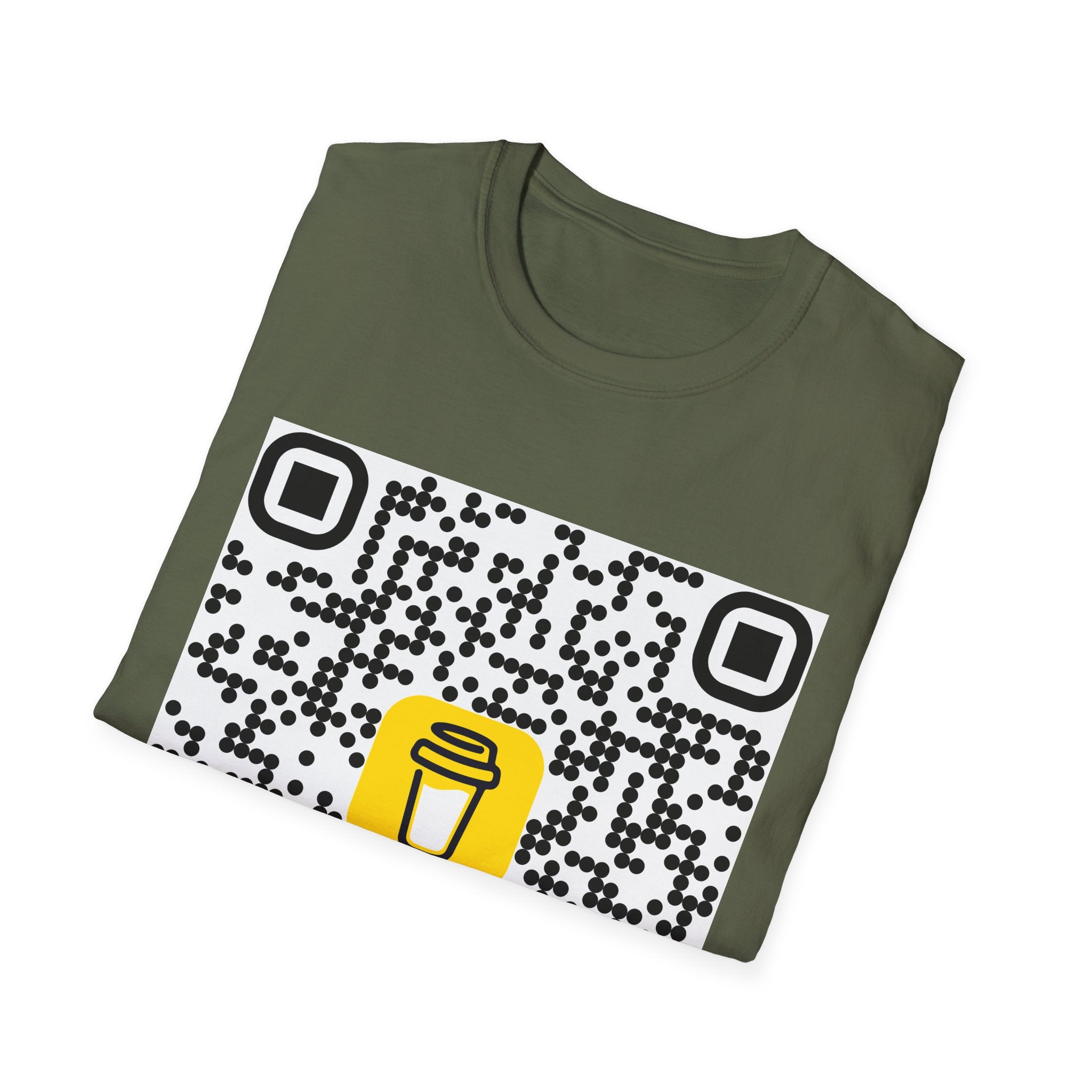QR Code Coffee Cup T‑Shirt — Scan-to-Order Cafe Tee