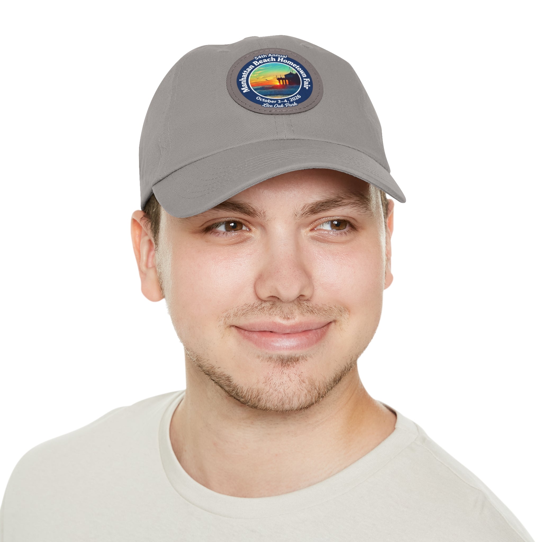 Manhattan Beach Hometown Fair 2026  Beach  Live Oak Park Annual Festival Round Leather Patch Hat