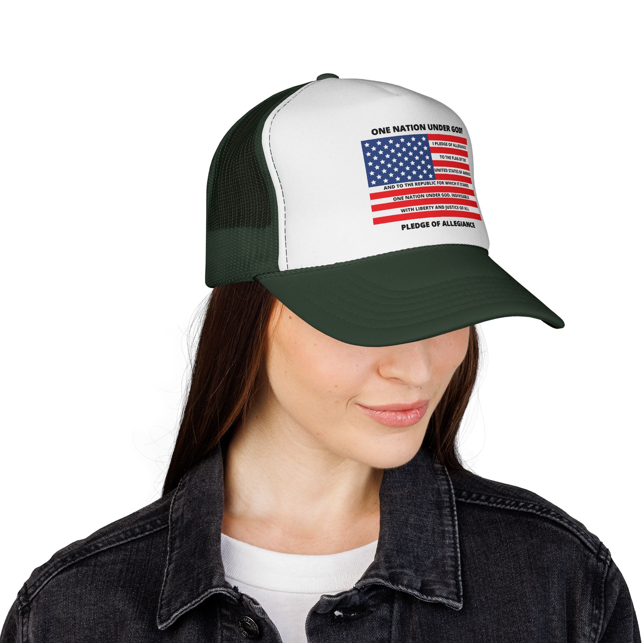 Pledge of Allegiance Trucker Cap — "One Nation Under GOD" Patriotic Hat