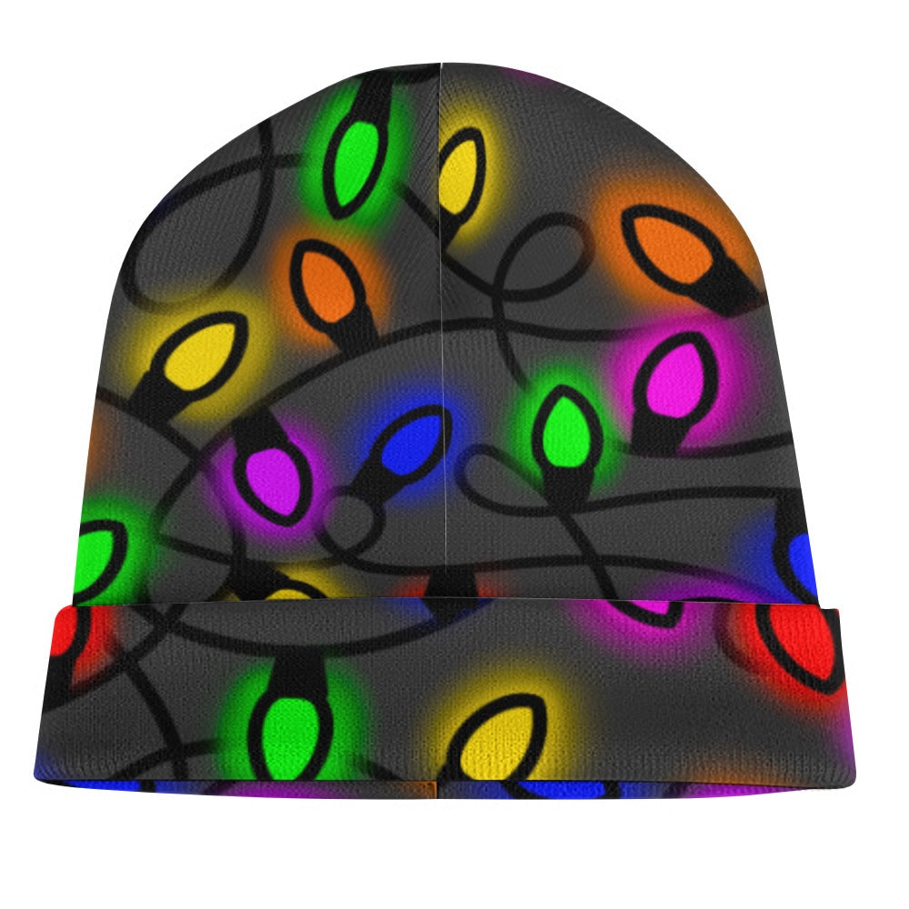 Christmas Lights Full printed knitted hat