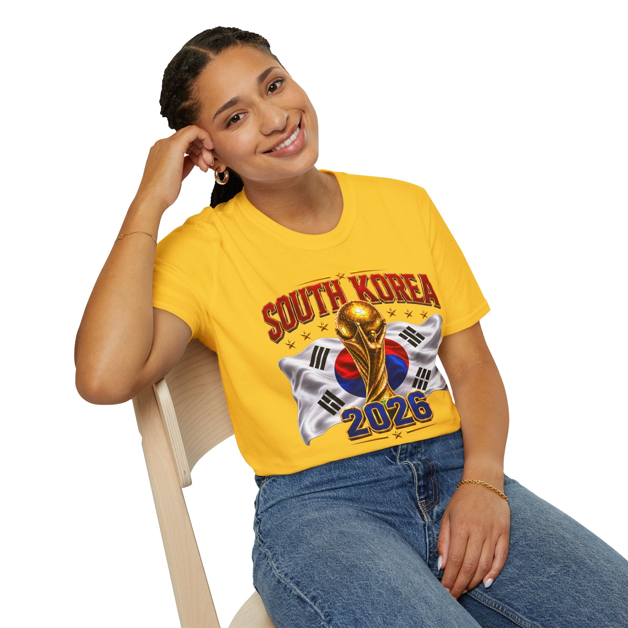 South Korea 2026 Soccer World Cup T-Shirt — Korean Flag & Trophy Football Fan Tee