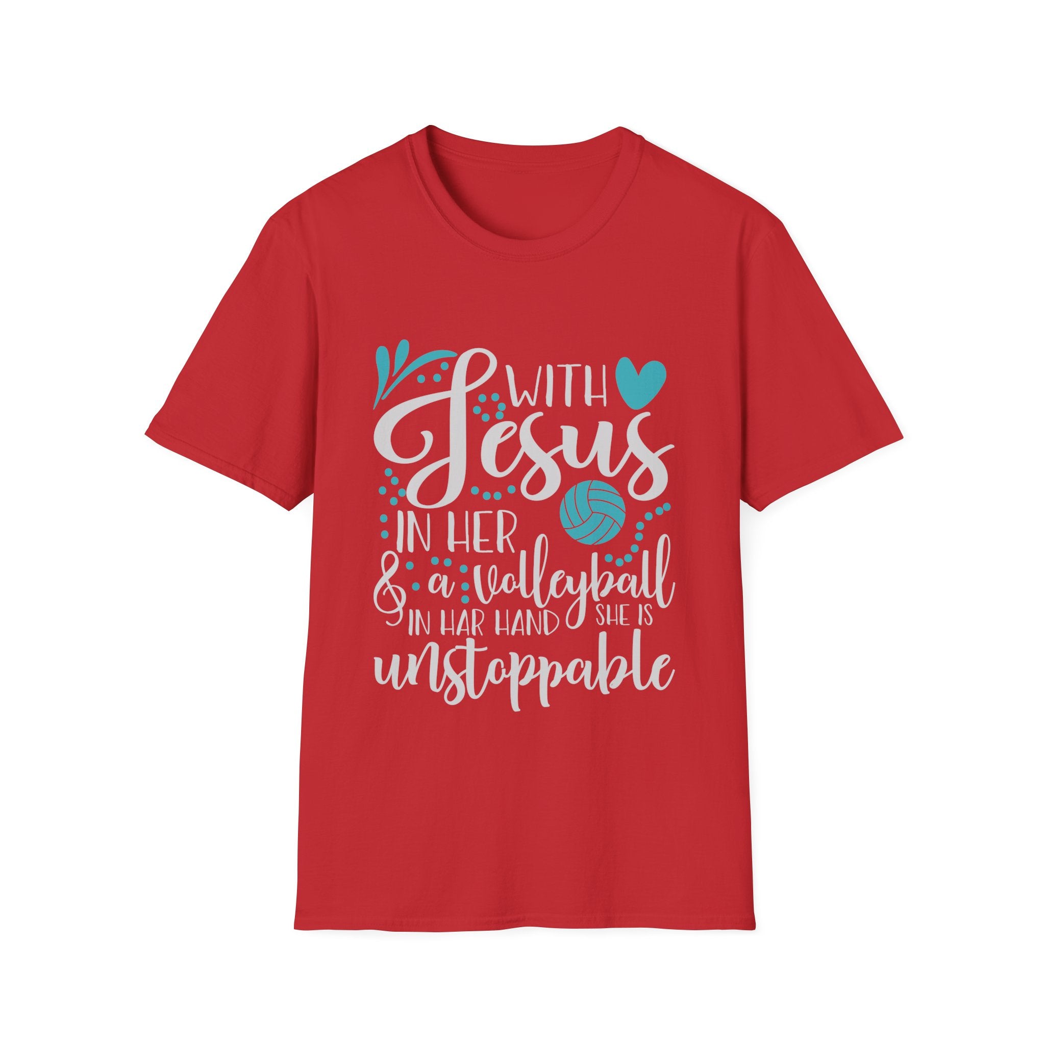 Jesus and Volleyball Unisex Softstyle T-Shirt