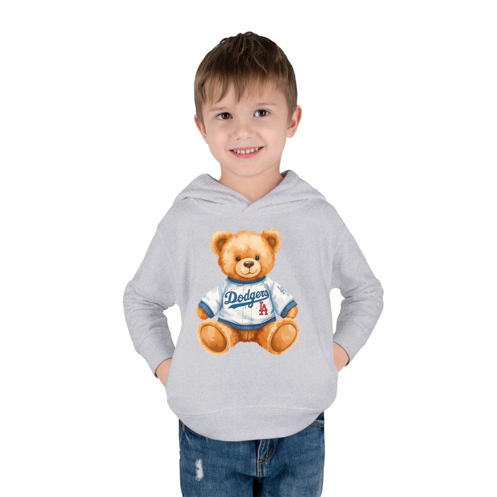 Teddy Bear in Jersey Hoodie | Toddler Pullover Fleece