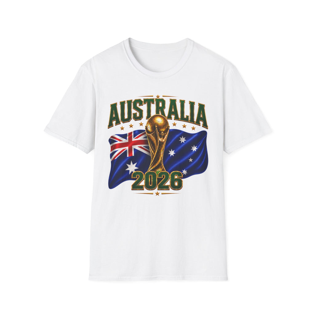 Australia 2026 Soccer World Cup T-Shirt — Aussie Flag & Trophy Design