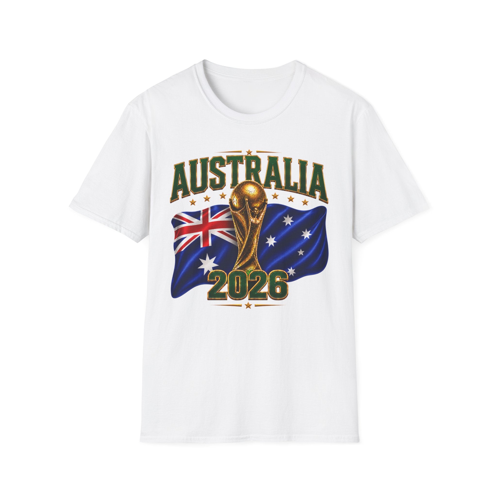 Australia 2026 Soccer World Cup T-Shirt — Aussie Flag & Trophy Design