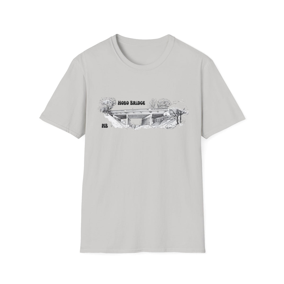 Hobo Bridge Manhattan Beach California Sketch T-Shirt | Hand-Drawn Bridge Illustration IYKYK