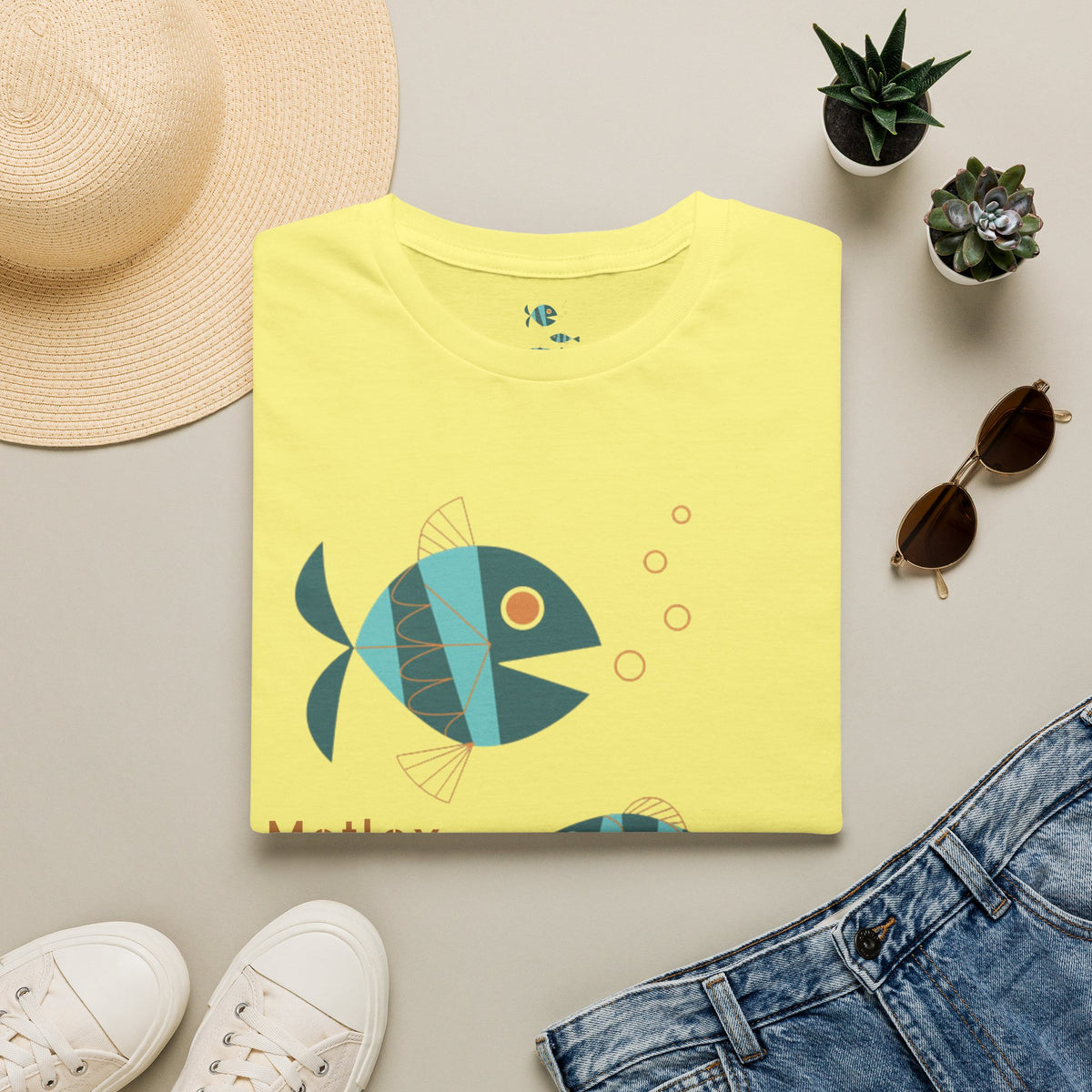 Metlox Pottery Fish Trio T-Shirt | Minimal Ocean Illustration