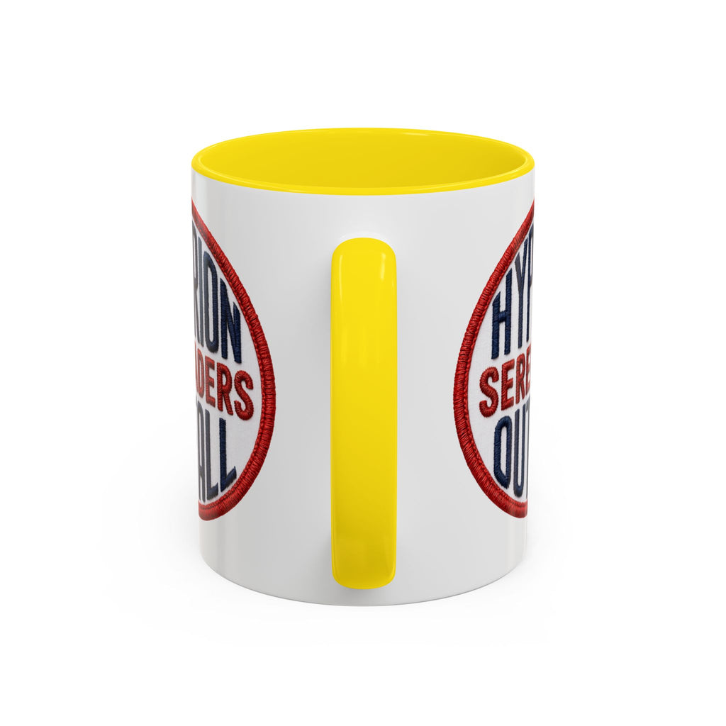 Accent Coffee Mug — "Hyperion Serenaders Outfall" Retro Patch Ceramic Mug (11/15oz)