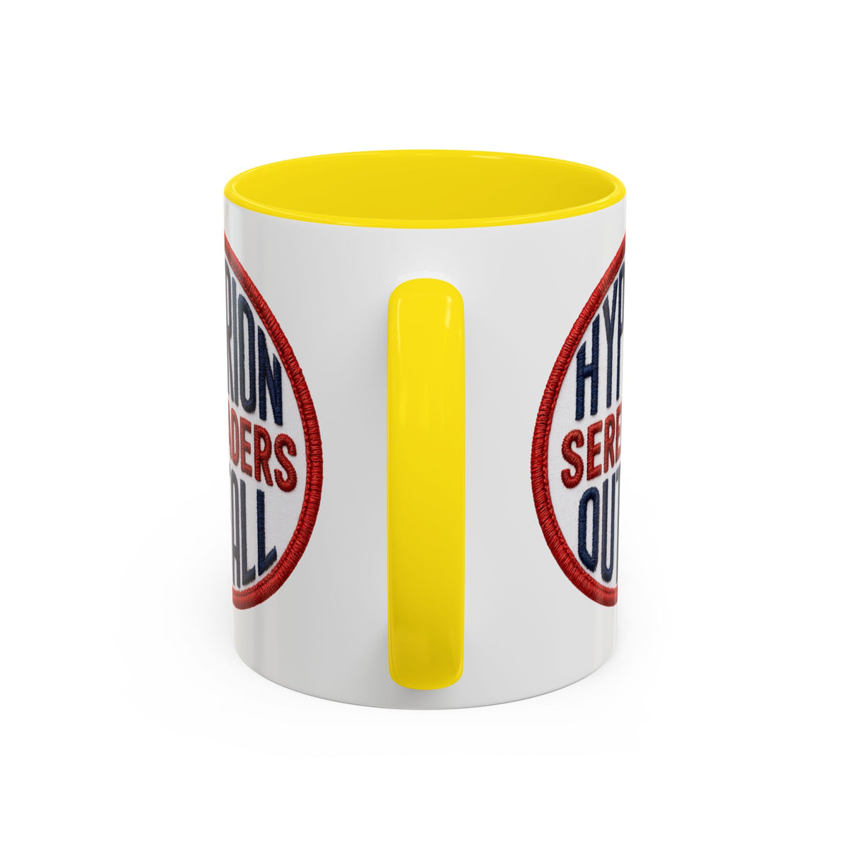 Accent Coffee Mug — "Hyperion Serenaders Outfall" Retro Patch Ceramic Mug (11/15oz)