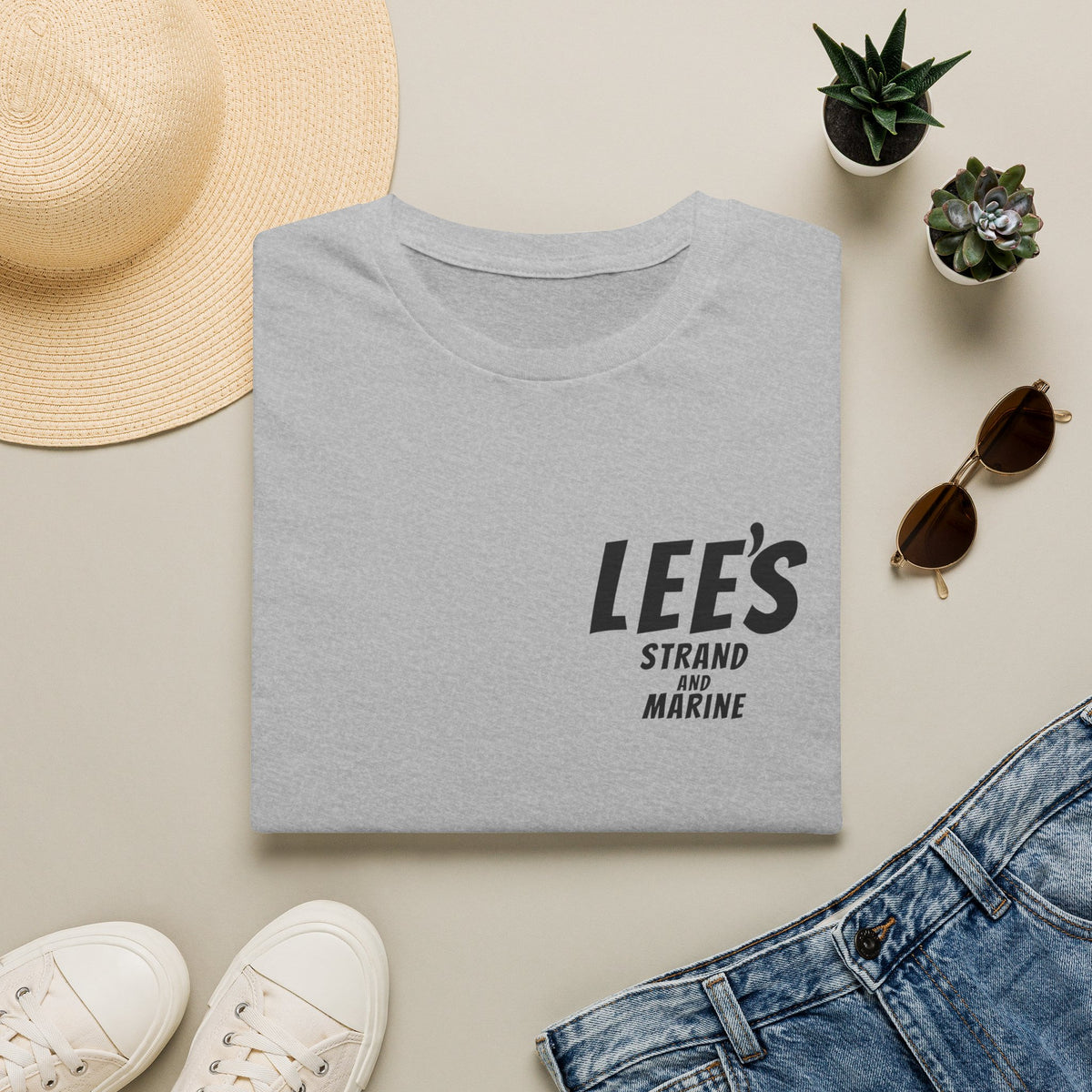 Greasy Lee's Manhattan Beach Old School T-Shirt | Marine and Strand Manhattan Beach Vintage Surf Design