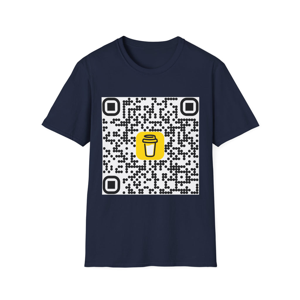 QR Code Coffee Cup T‑Shirt — Scan-to-Order Cafe Tee