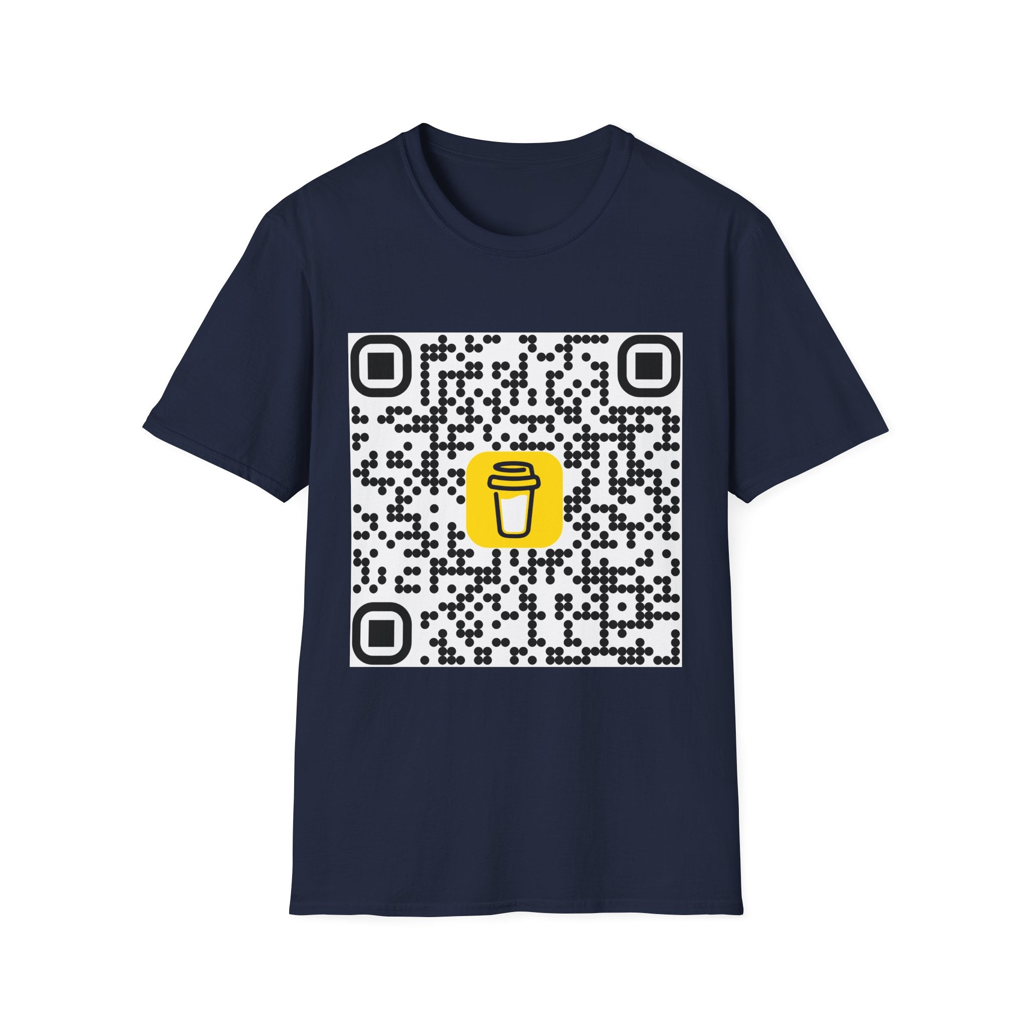 QR Code Coffee Cup T‑Shirt — Scan-to-Order Cafe Tee