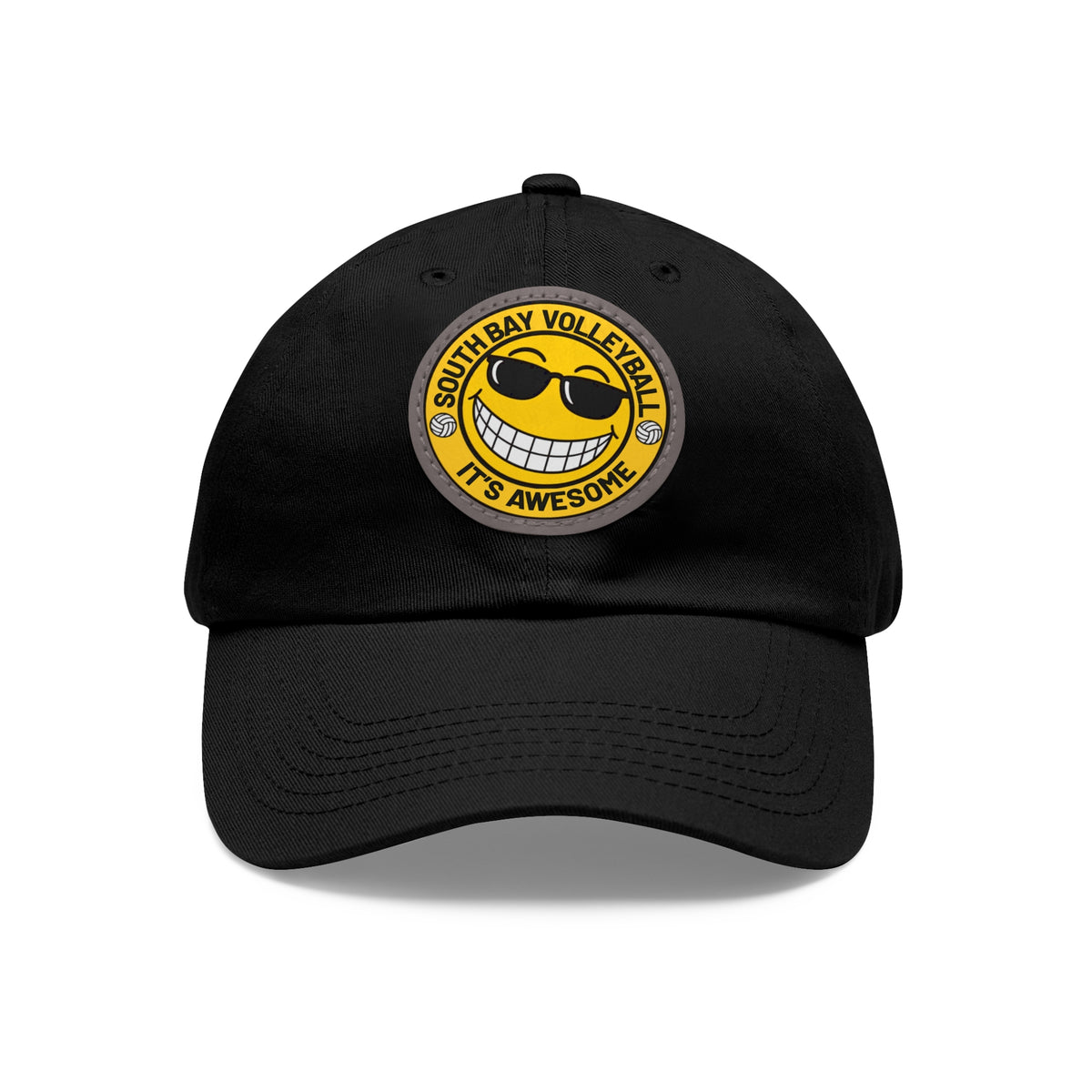 Volleyball Smiley Mom and Dad Hat — "South Bay Volleyball: It’s Awesome" Leather Patch