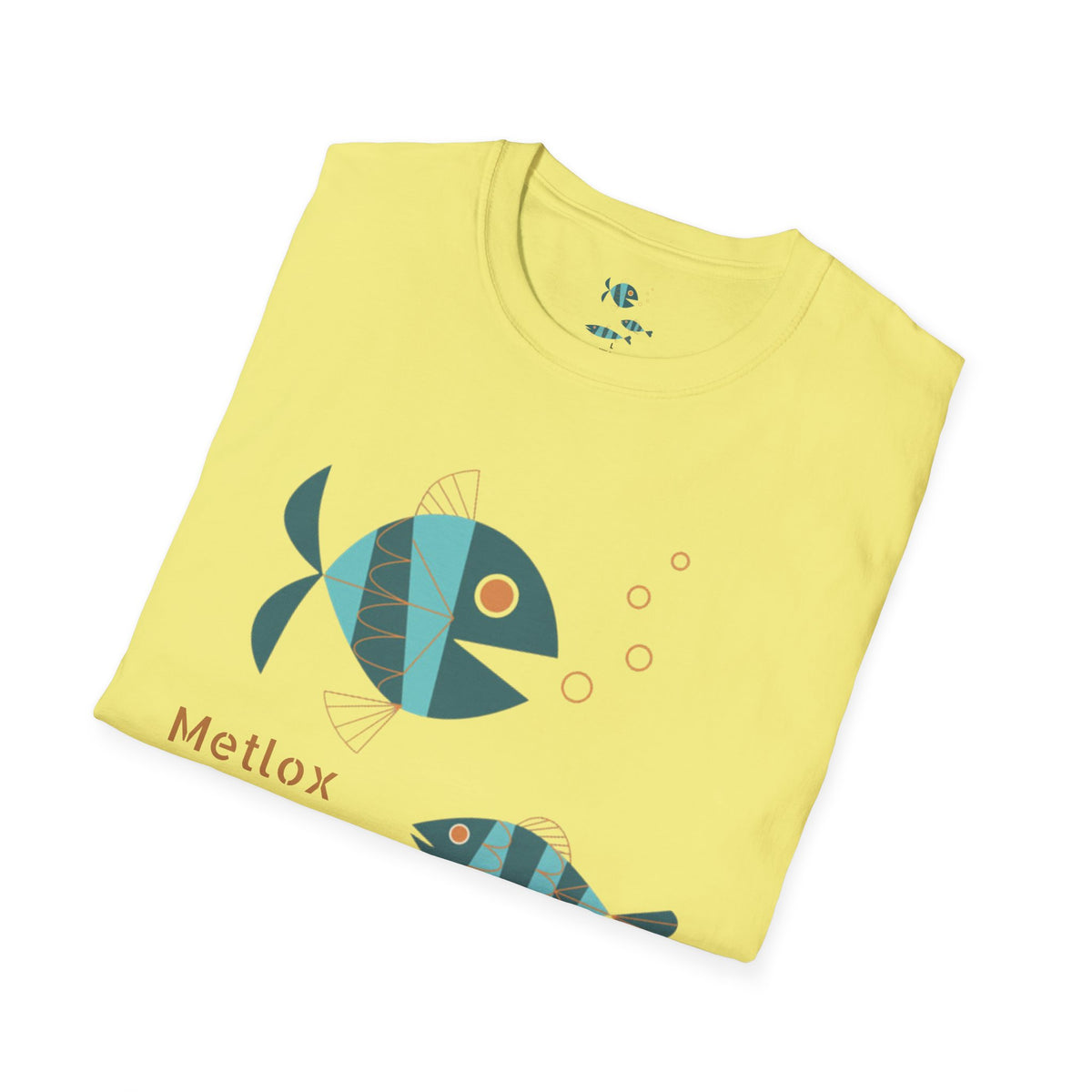 Metlox Pottery Fish Trio T-Shirt | Minimal Ocean Illustration