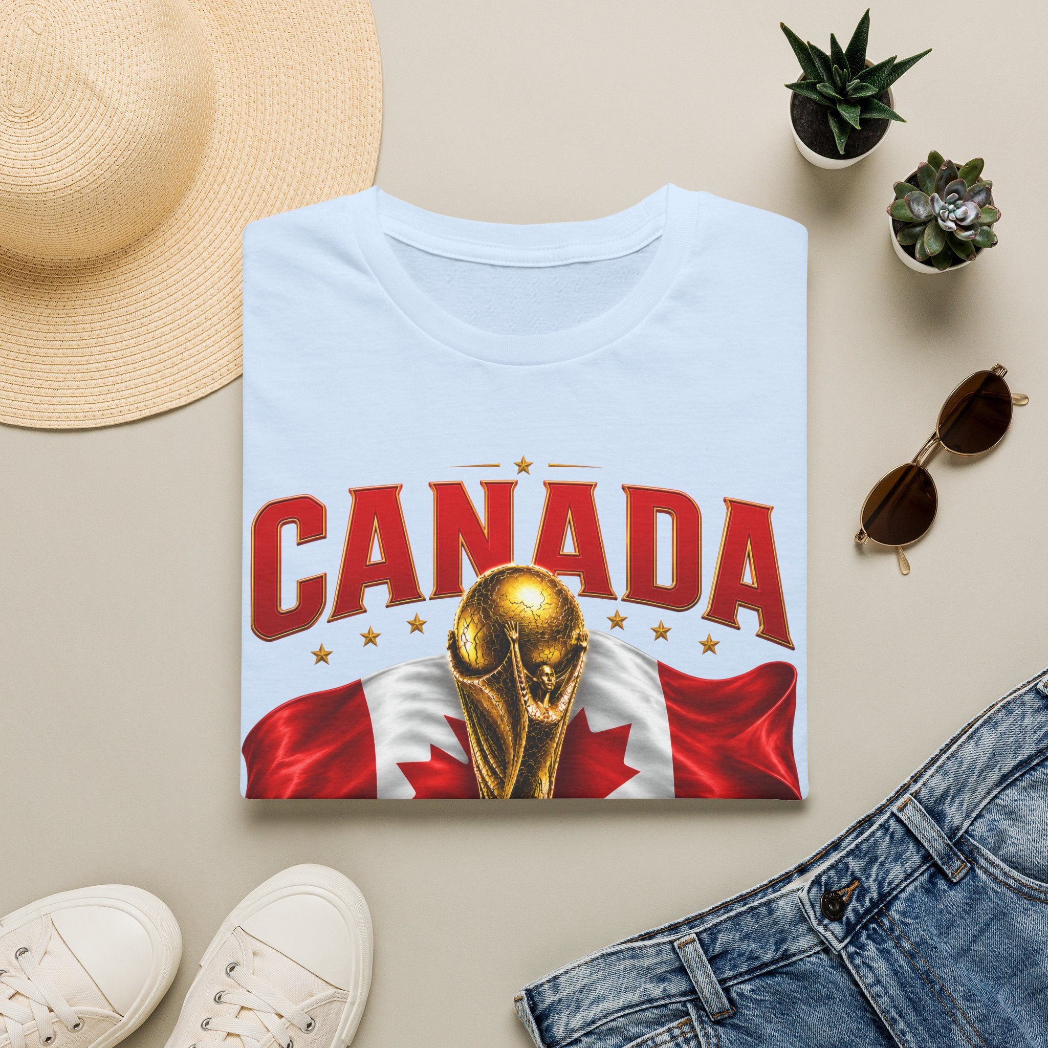 Canada 2026 World Cup T-Shirt — Canadian Soccer Fan Tee with Trophy & Flag