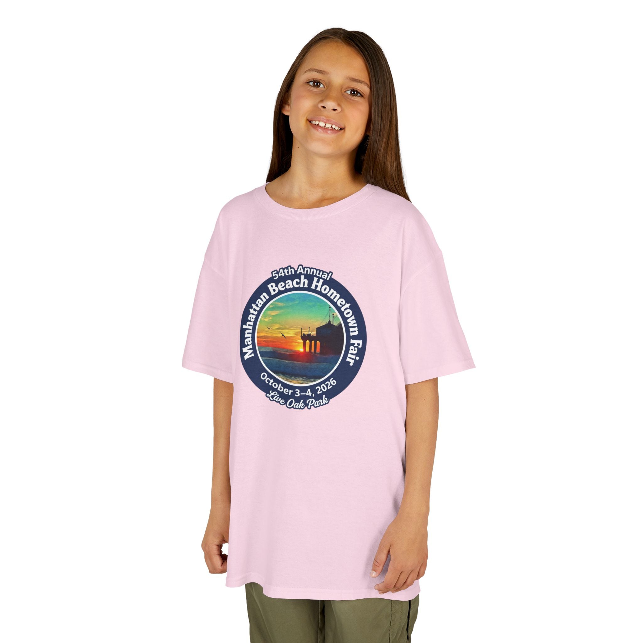 Kids Tee — Manhattan Beach Hometown Fair 2026 Sunset Logo