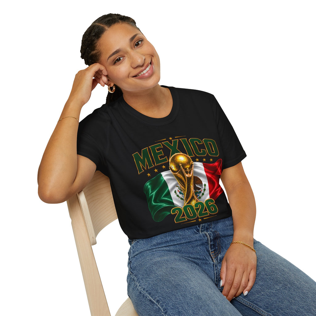 Mexico 2026 World Cup T-Shirt — Flag & Trophy Soccer Fan Tee