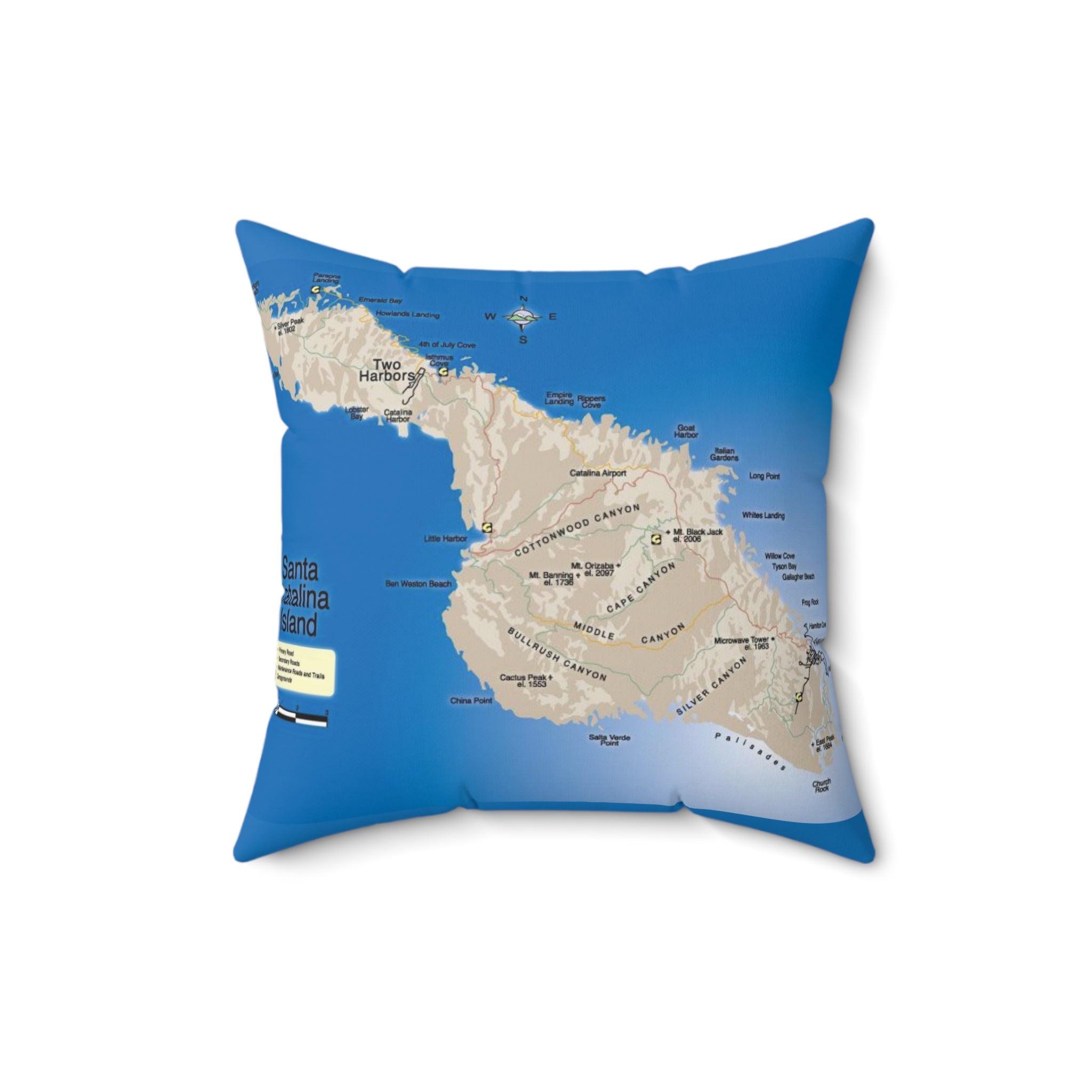 Santa Catalina Island California 90704 #1 Spun Polyester Square Pillow