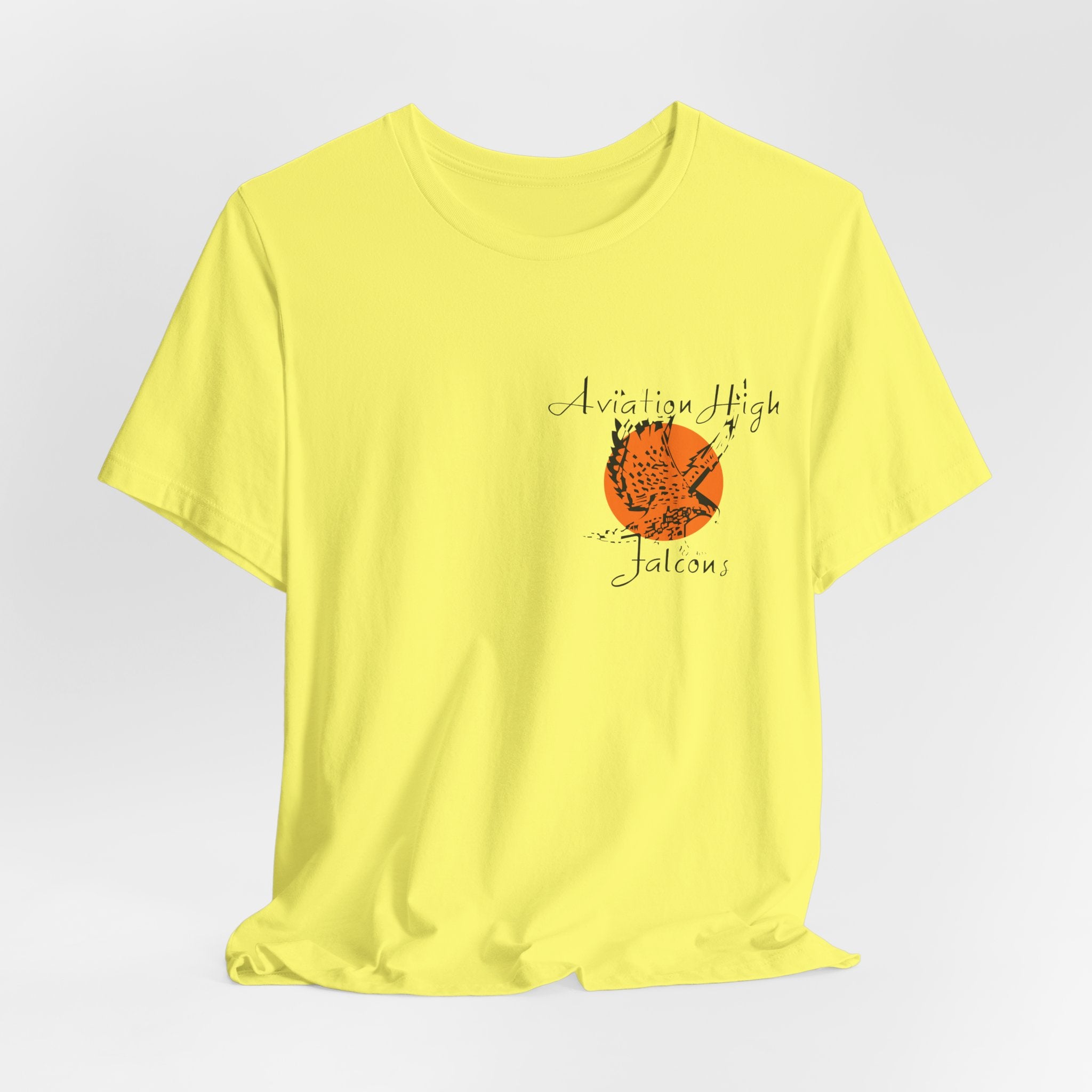 Aviation High School Signage Logo - Many Colors - Unisex Jersey Short Sleeve Tee