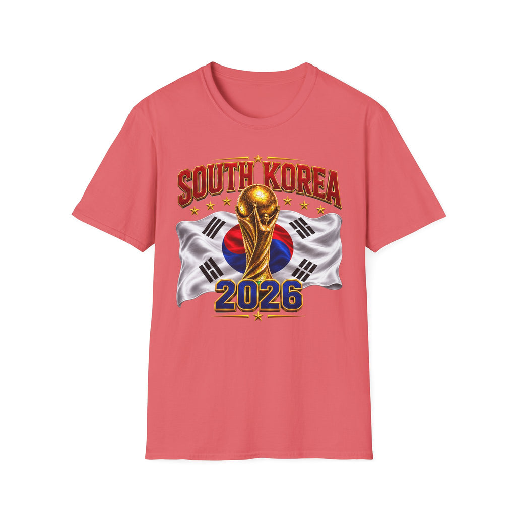 South Korea 2026 Soccer World Cup T-Shirt — Korean Flag & Trophy Football Fan Tee