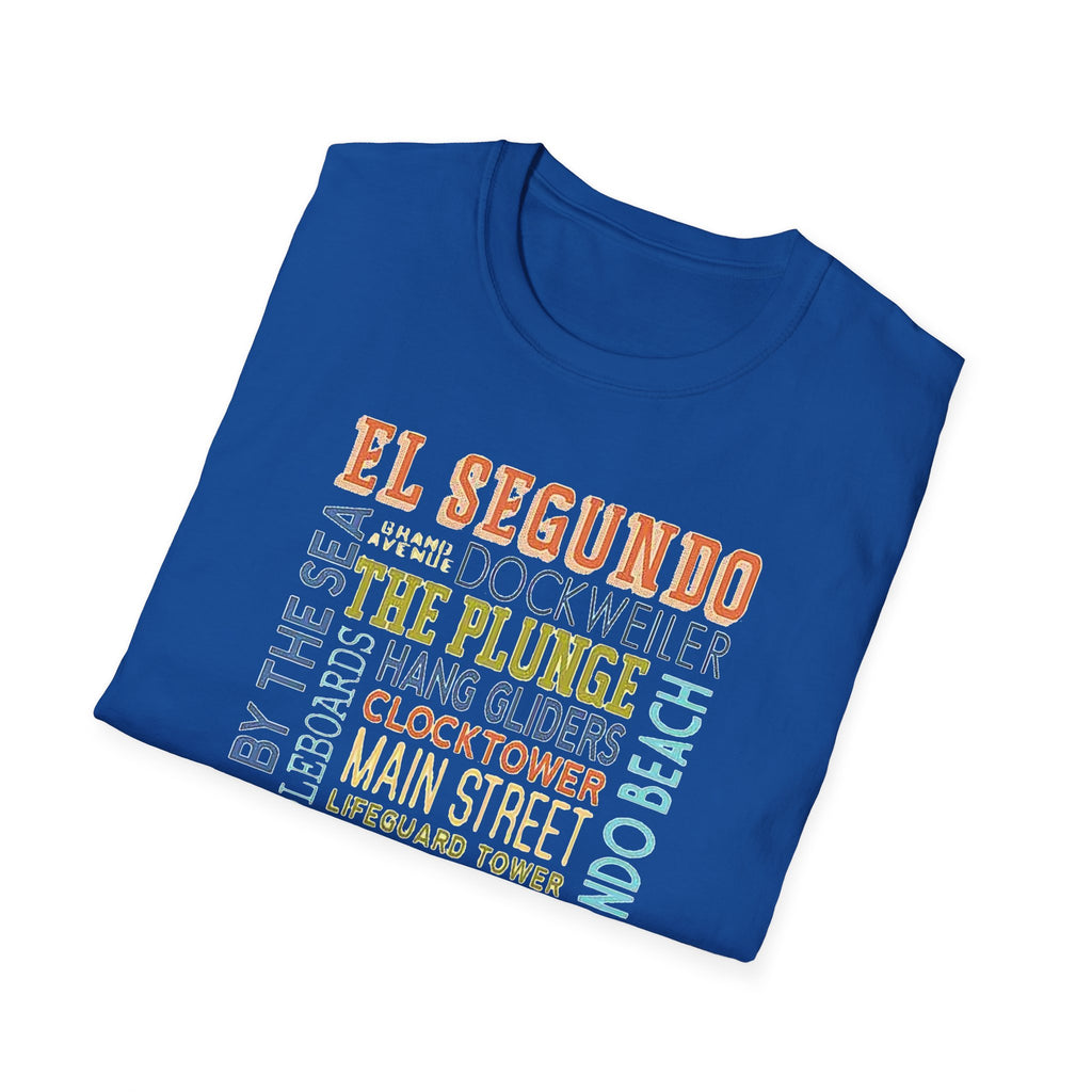 El Segundo Typography T-Shirt | Beach Town Landmarks Word Art