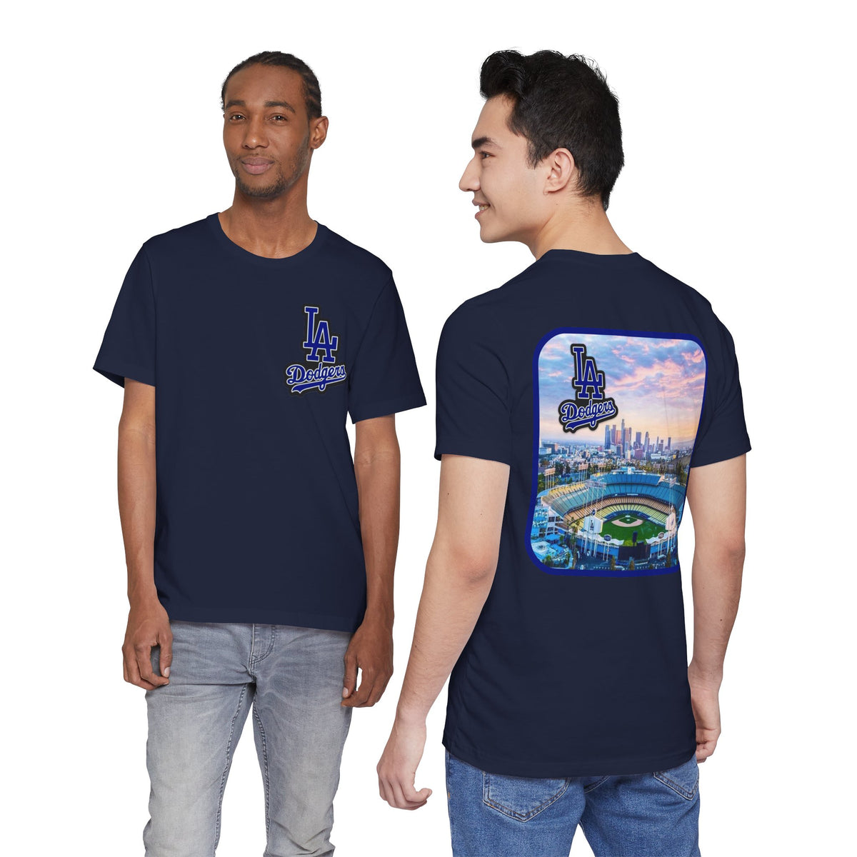Los Angeles (Front and Back Printing) Mens Womans Jersey Short Sleeve Tee