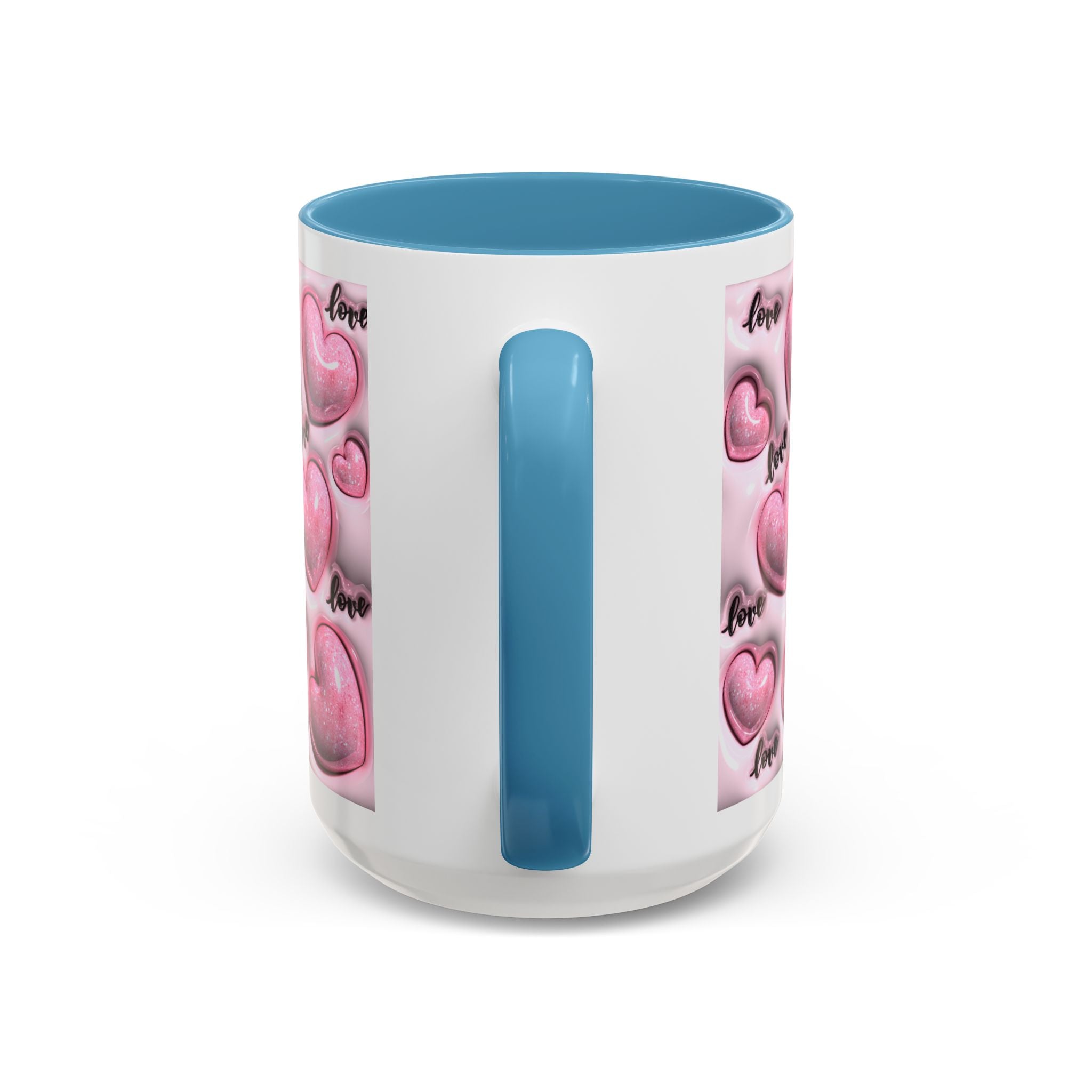 Pink Heart Pattern love Mug | Accent Coffee Mug 11oz 15oz