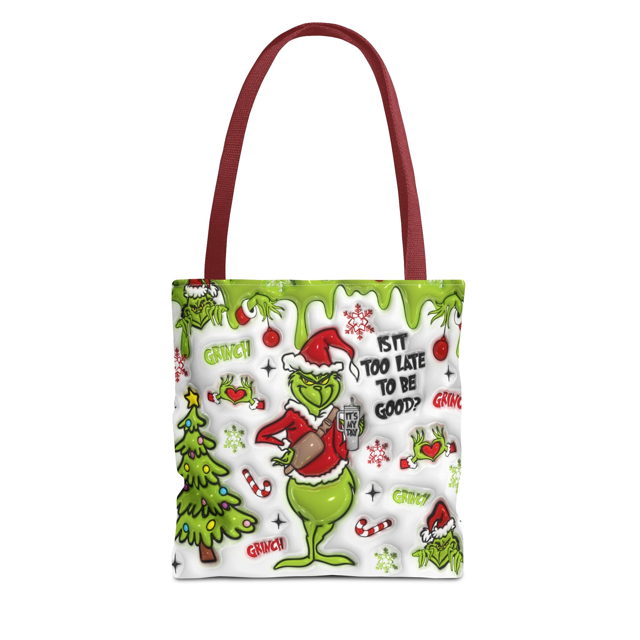 Christmas Tote Bag, Holiday Shopping Bag, Grinch Gift, Festive Reusable Bag, Cute Winter Accessory