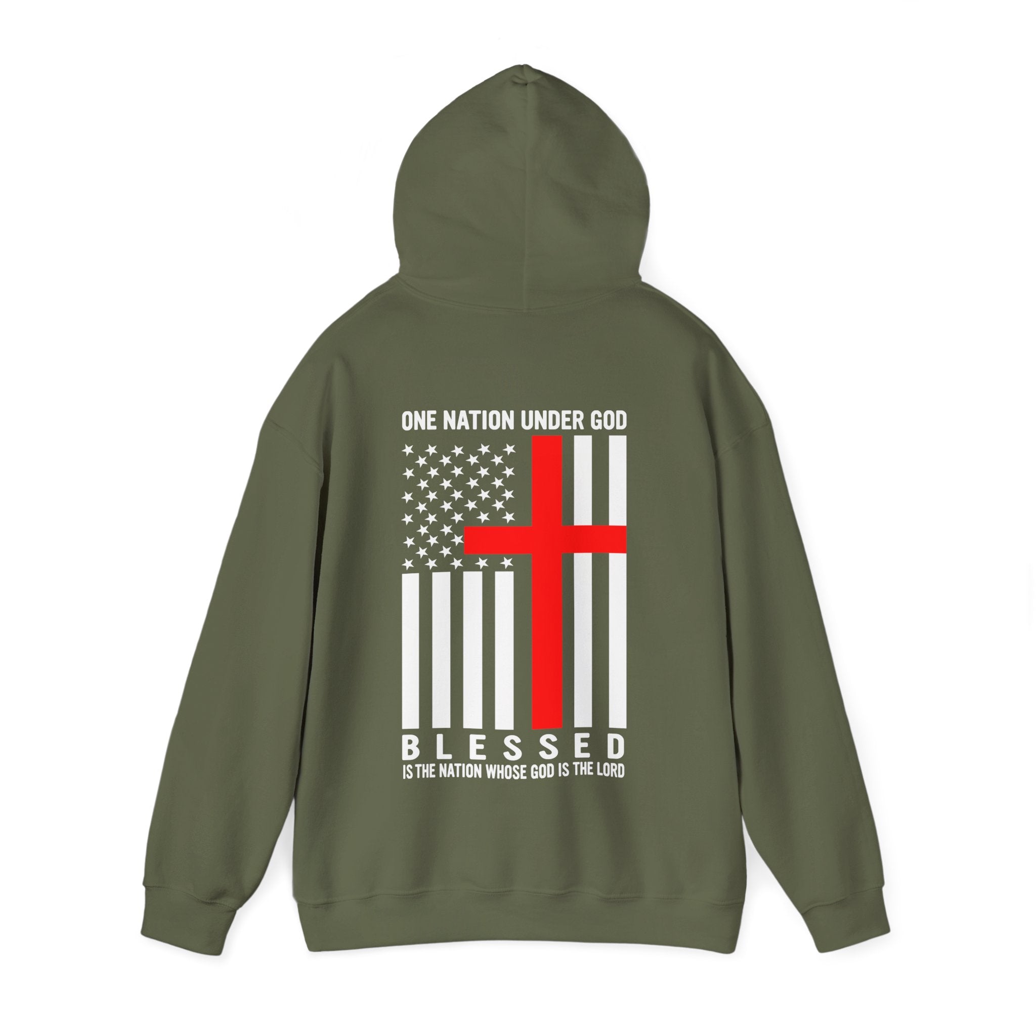 One Nation Under GOD - Printed Both Sides Unisex Heavy Blend Hooded Sweatshirt