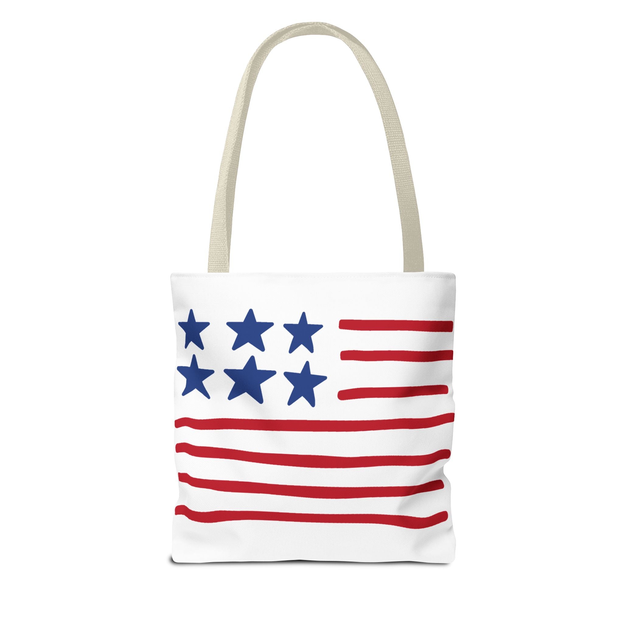 American Flag Stars & Stripes Tote Bag — Patriotic Canvas Beach Grocery Bag