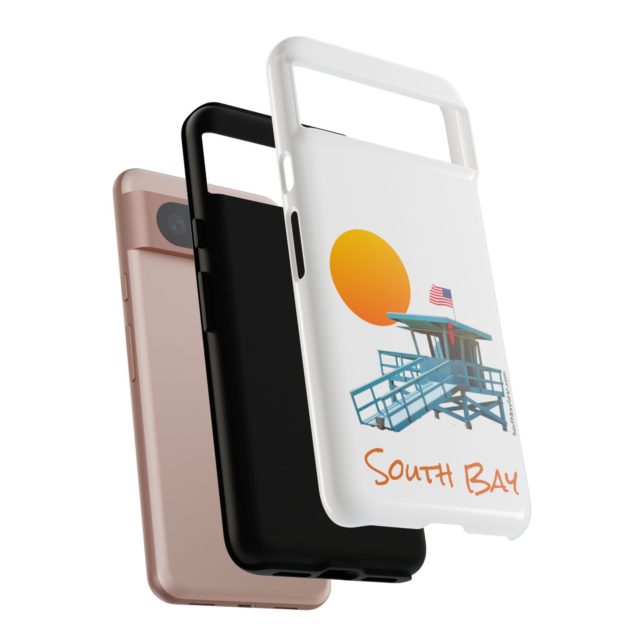 South Bay Lifeguard Stand with American Flag Tough Phone Cases