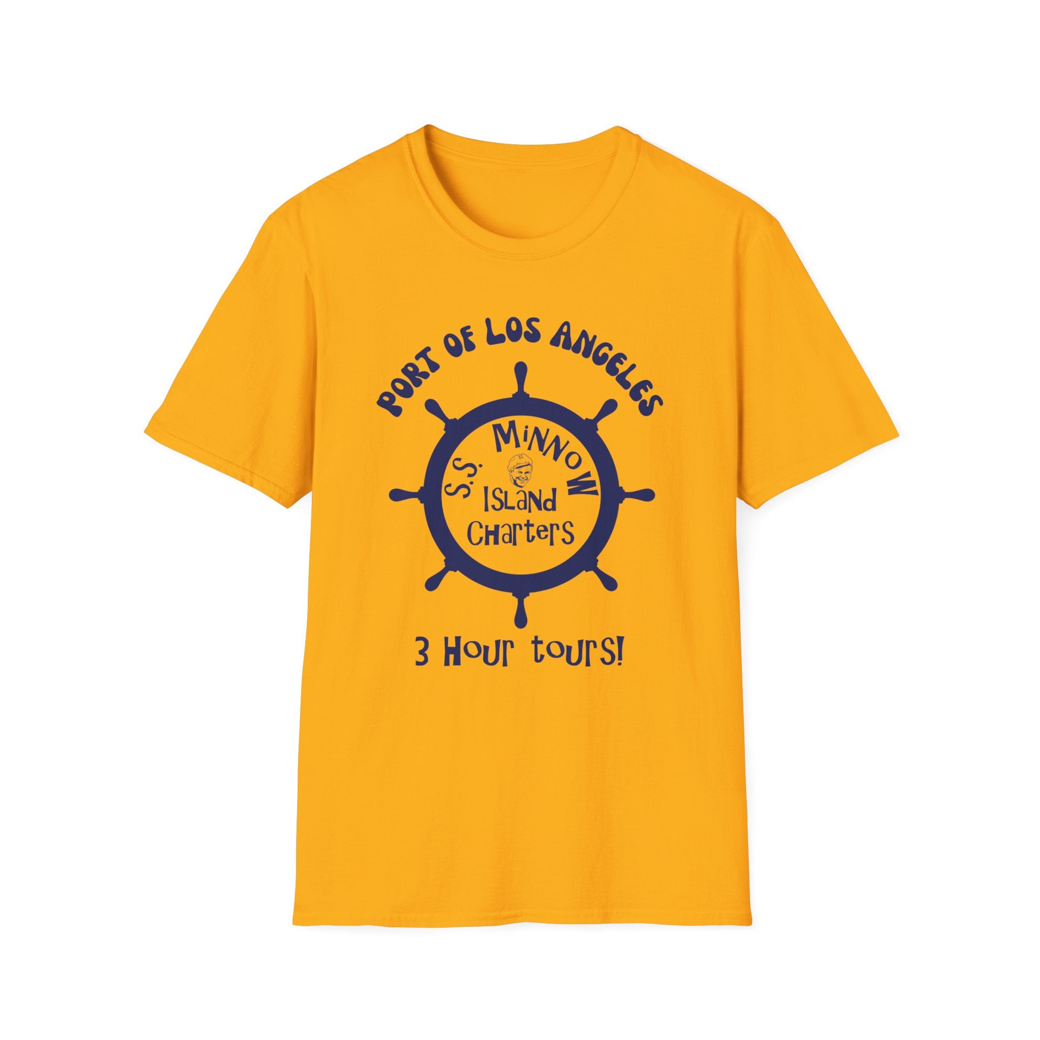 Port of Los Angeles Ship Wheel T-Shirt | SS Minnow Island Charters, 3 Hour Tours