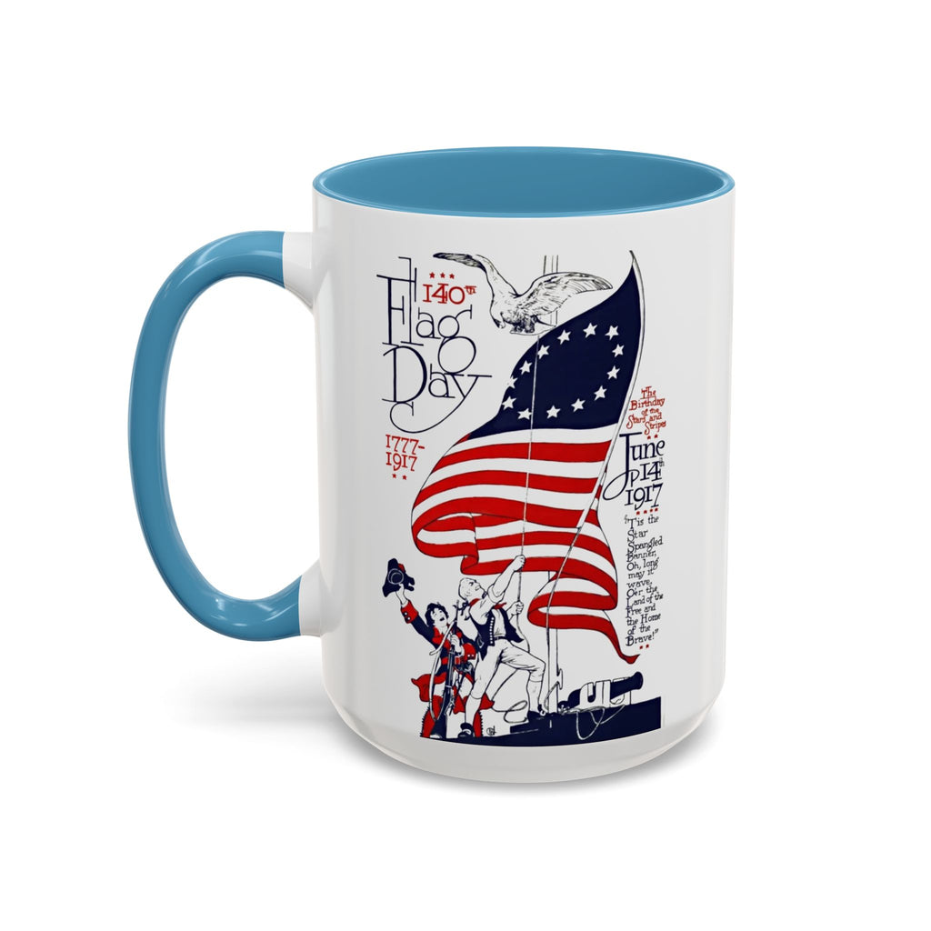 Flag Day Illustration Original Artwork 1917  Mug | American Flag Sailors Accent Coffee Mug