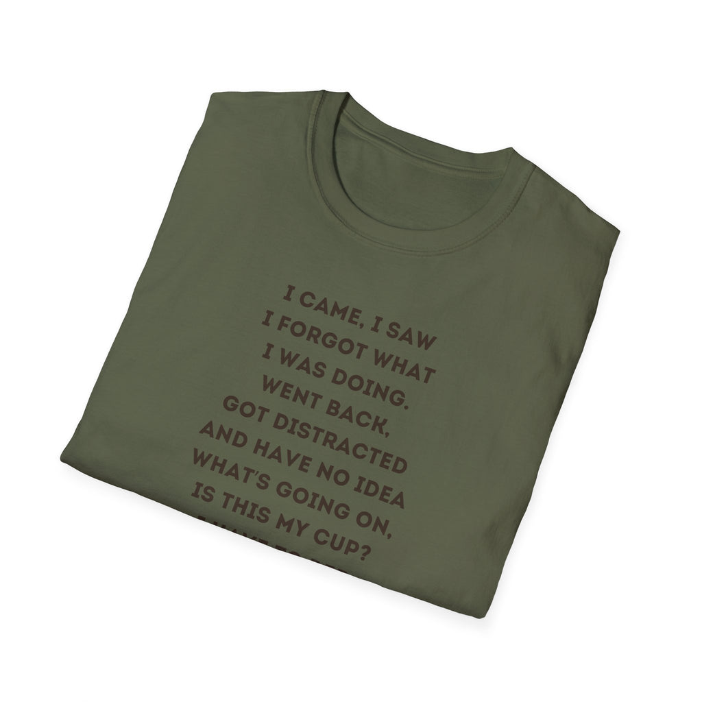 Funny Forgetful Grandpa Quote T-Shirt | Retro Grandpa I Got to Pee Illustration