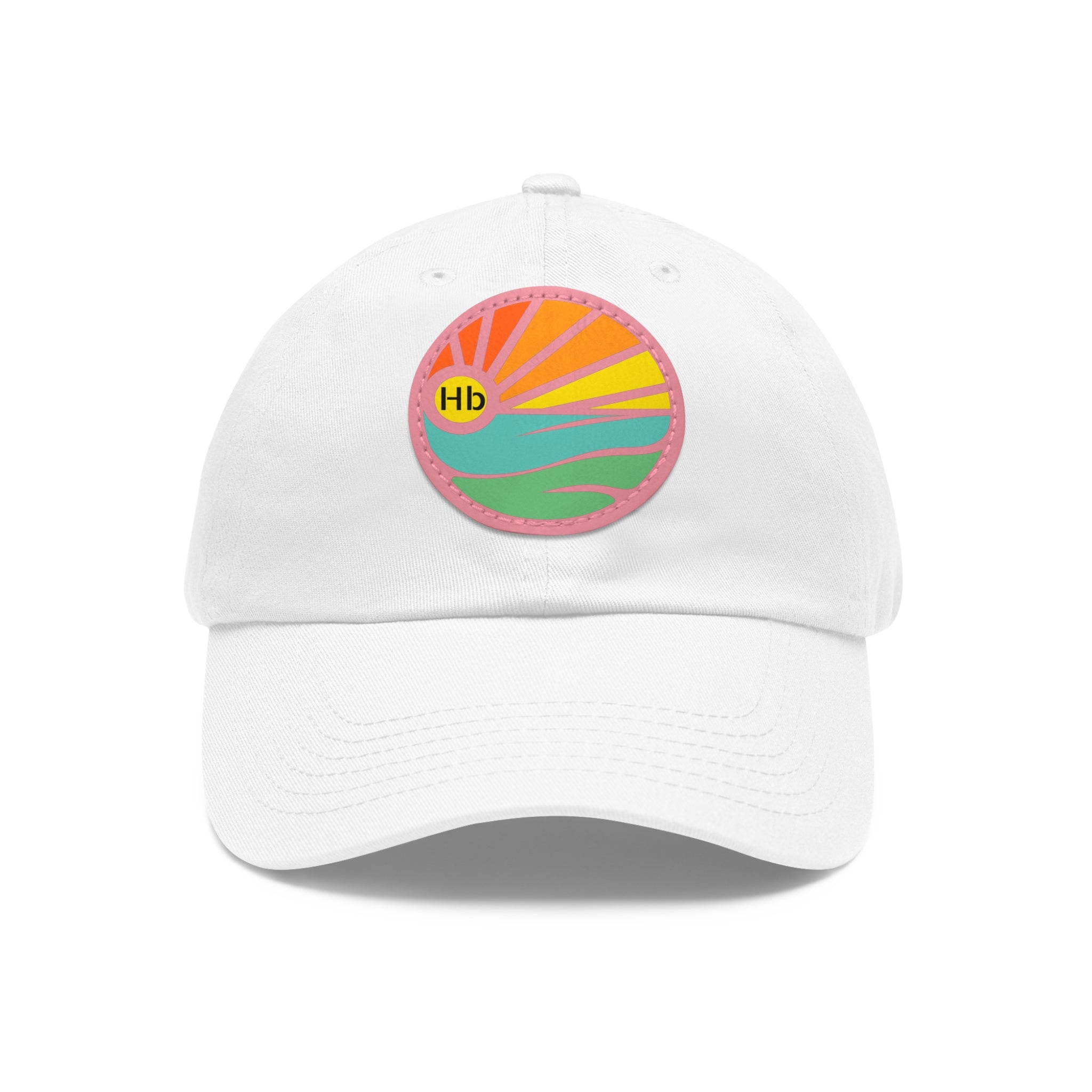 Hermosa Beach Sunset Wave Patch Hat | Mom and Dad Hat with Round Leather Patch #HermosaBeach