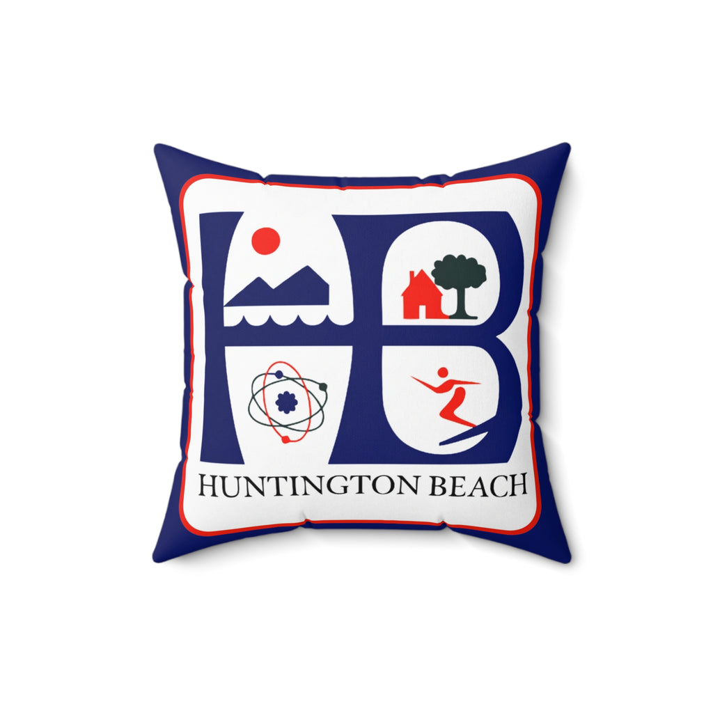 Huntington Beach Icon Pillow — Coastal Surf & Community Decorative Throw Pillow