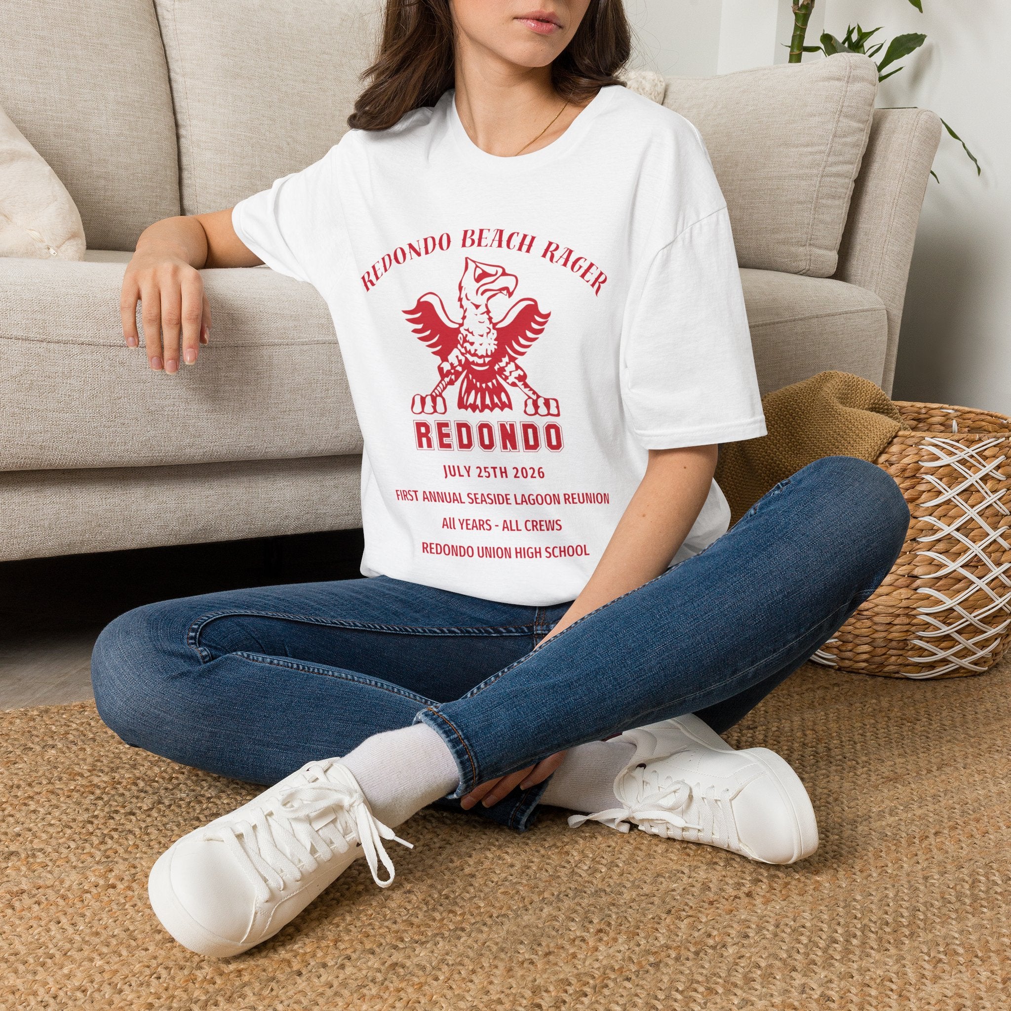 Redondo Beach Rager T-Shirt —  First Annual All Class Reunion 7-25-26 at Seaside Lagoon Redondo Beach