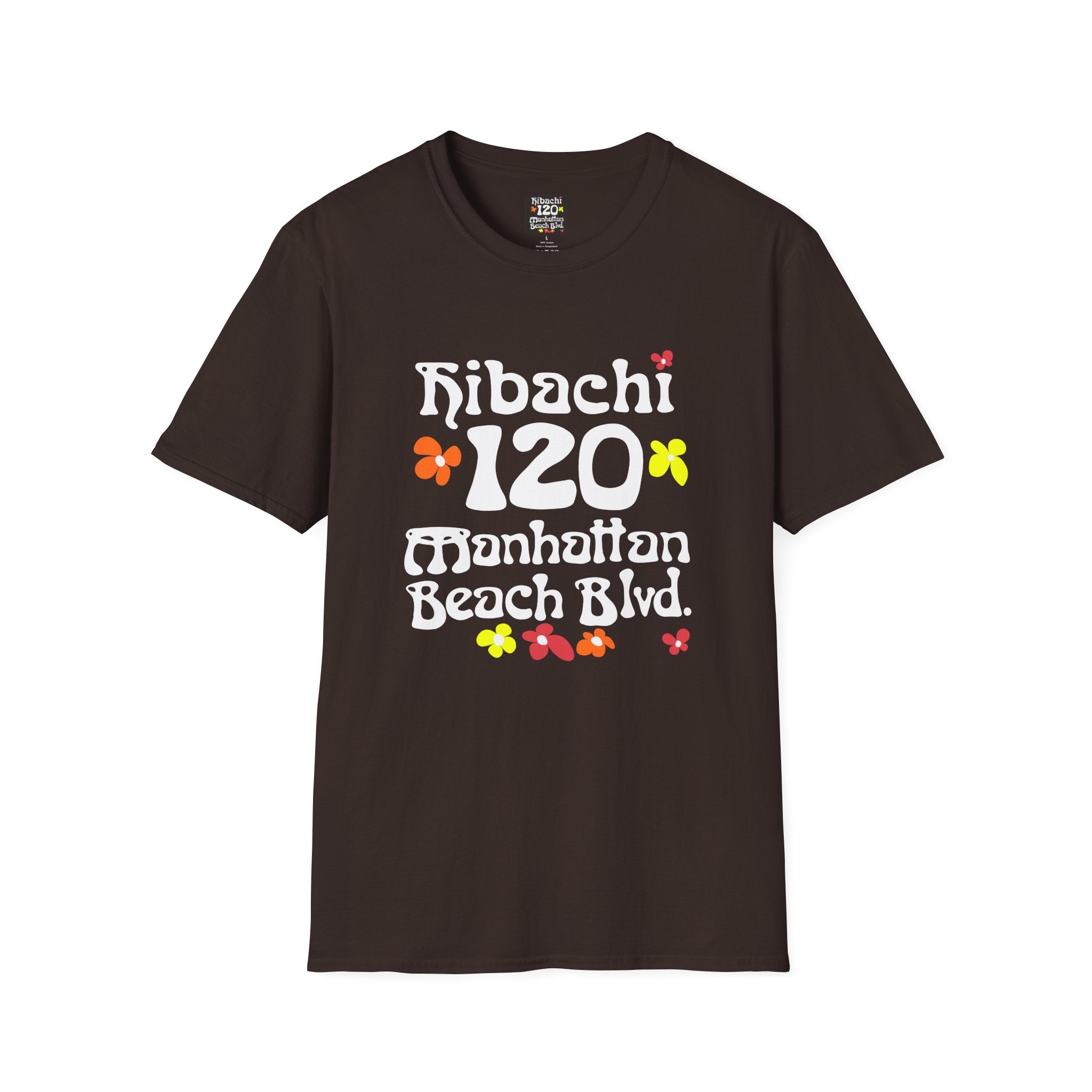Hibachi 120 Manhattan Beach Blvd Restaurant #OldSchool T-Shirt — Retro Floral Surf Tee "Gone But Not Forgotten"