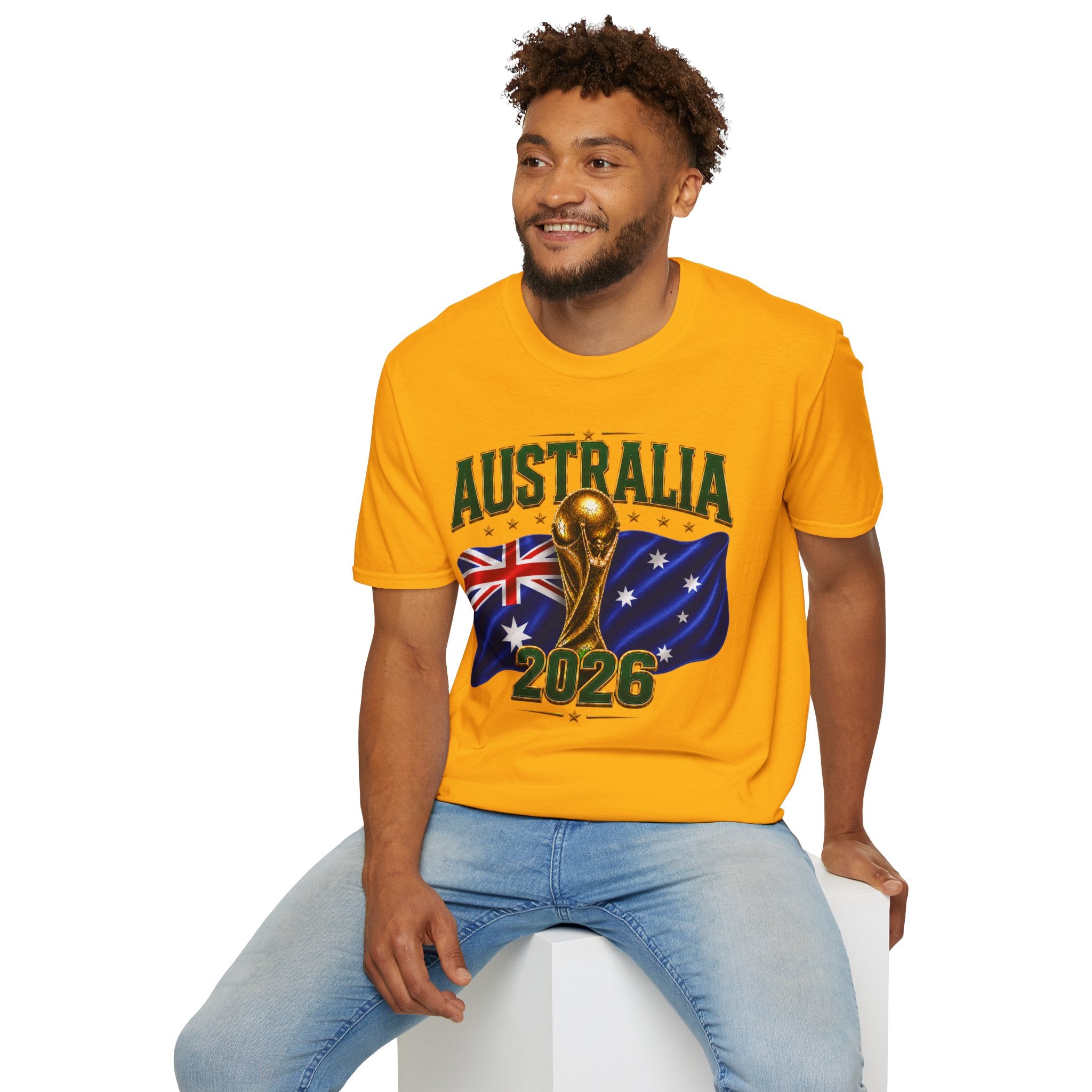 Australia 2026 Soccer World Cup T-Shirt — Aussie Flag & Trophy Design