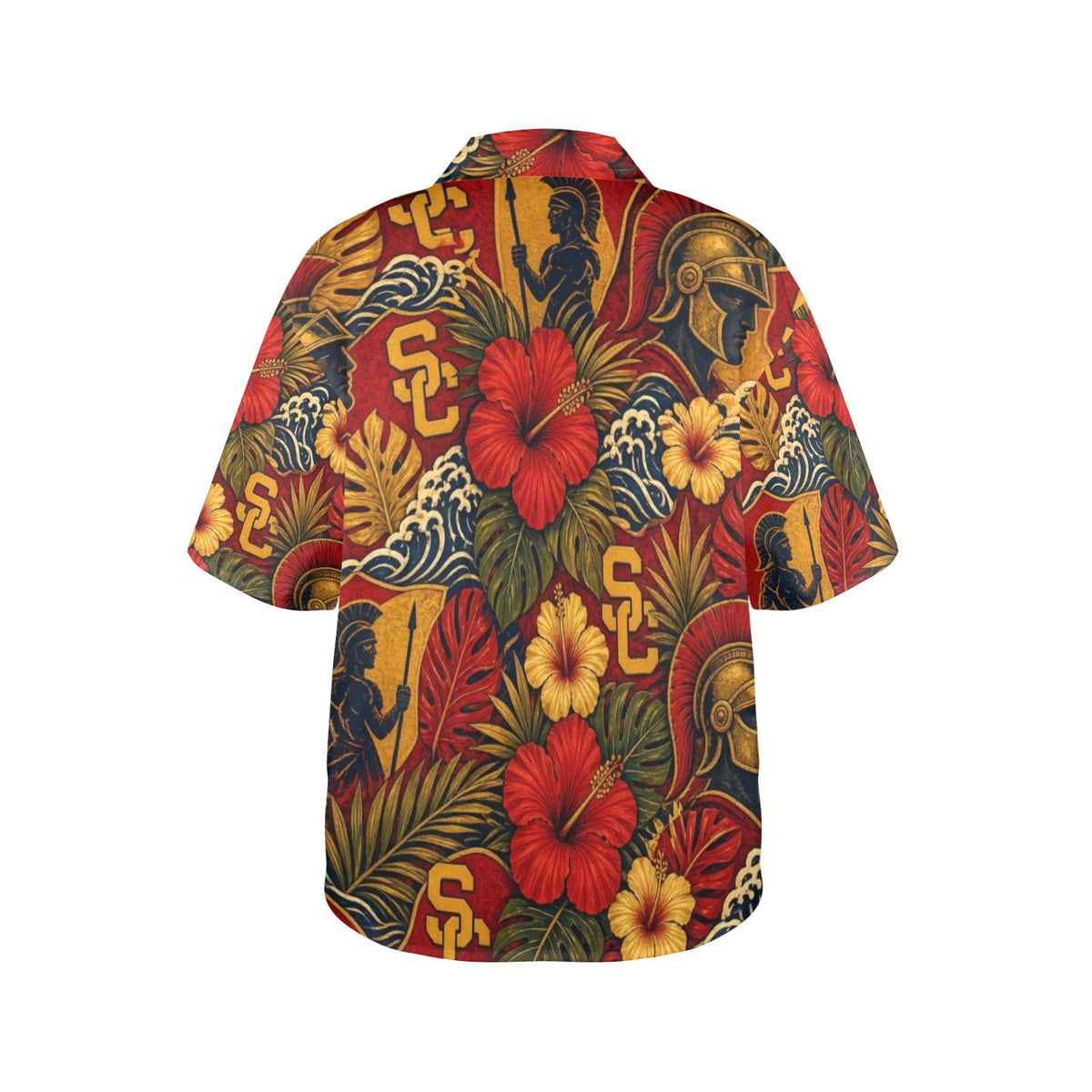 USC Women's All Over Print Hawaiian Shirt （Made in USA Ships to USA Only）