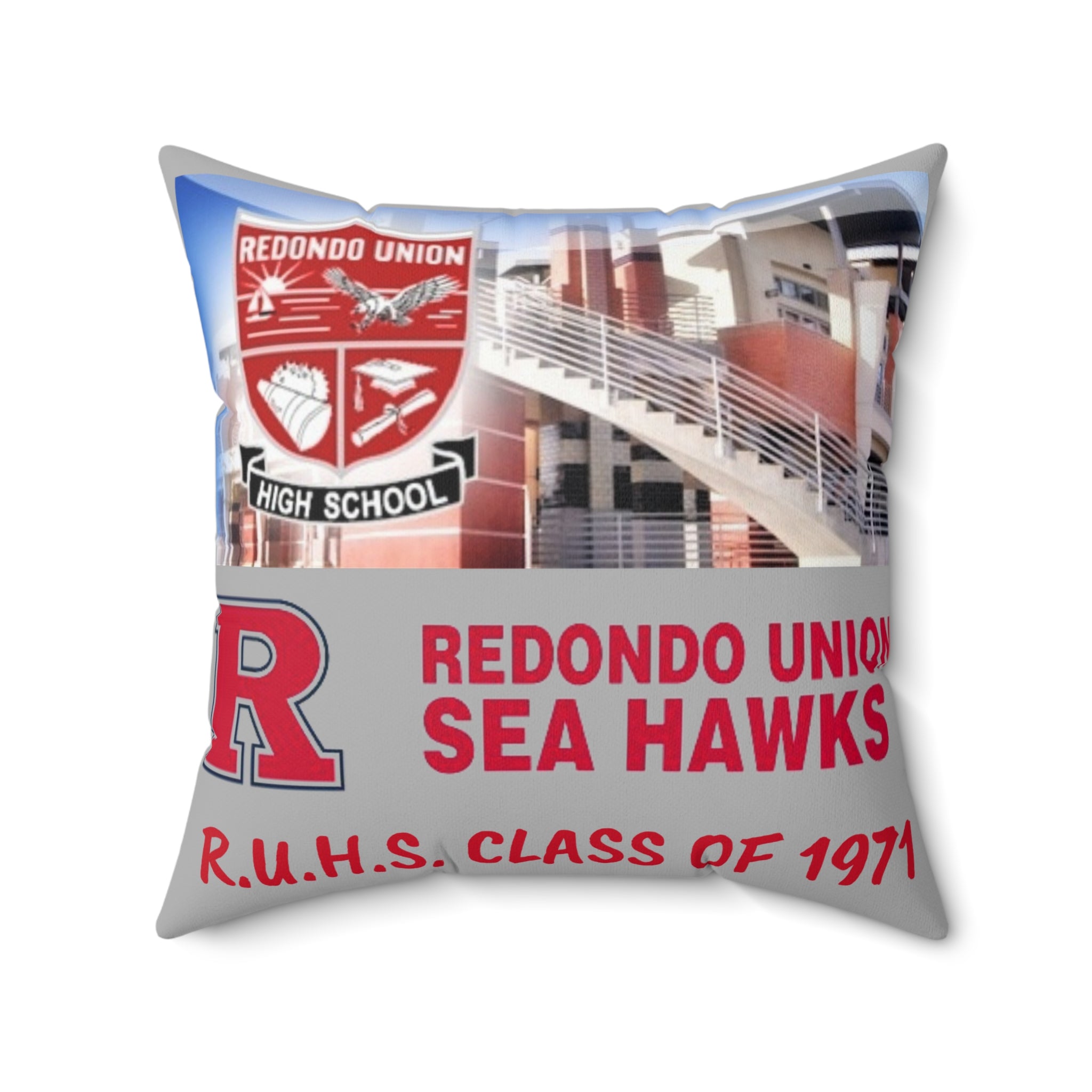 Redondo Beach Union High Class of 1971 - Spun Polyester Square Pillow