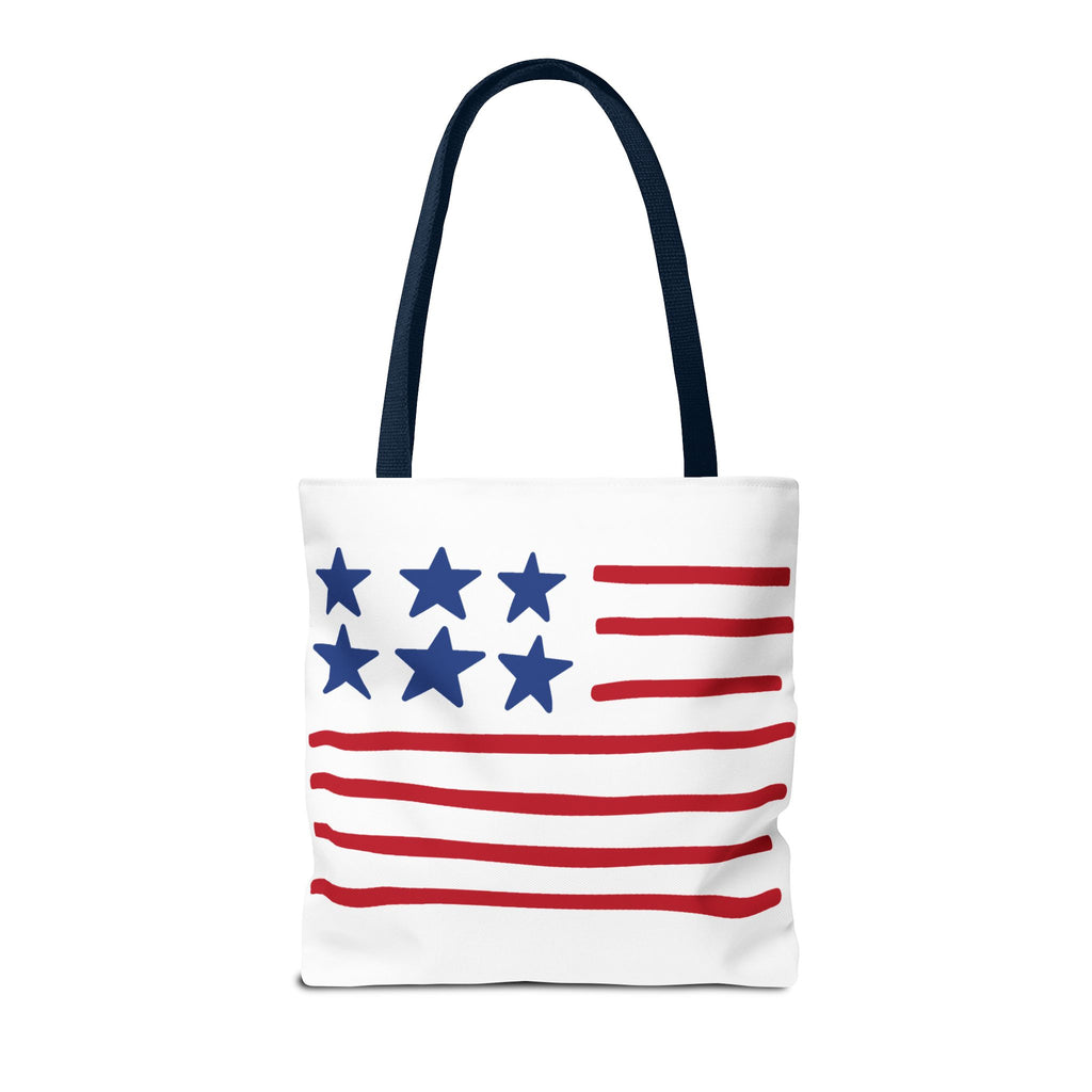 American Flag Stars & Stripes Tote Bag — Patriotic Canvas Beach Grocery Bag
