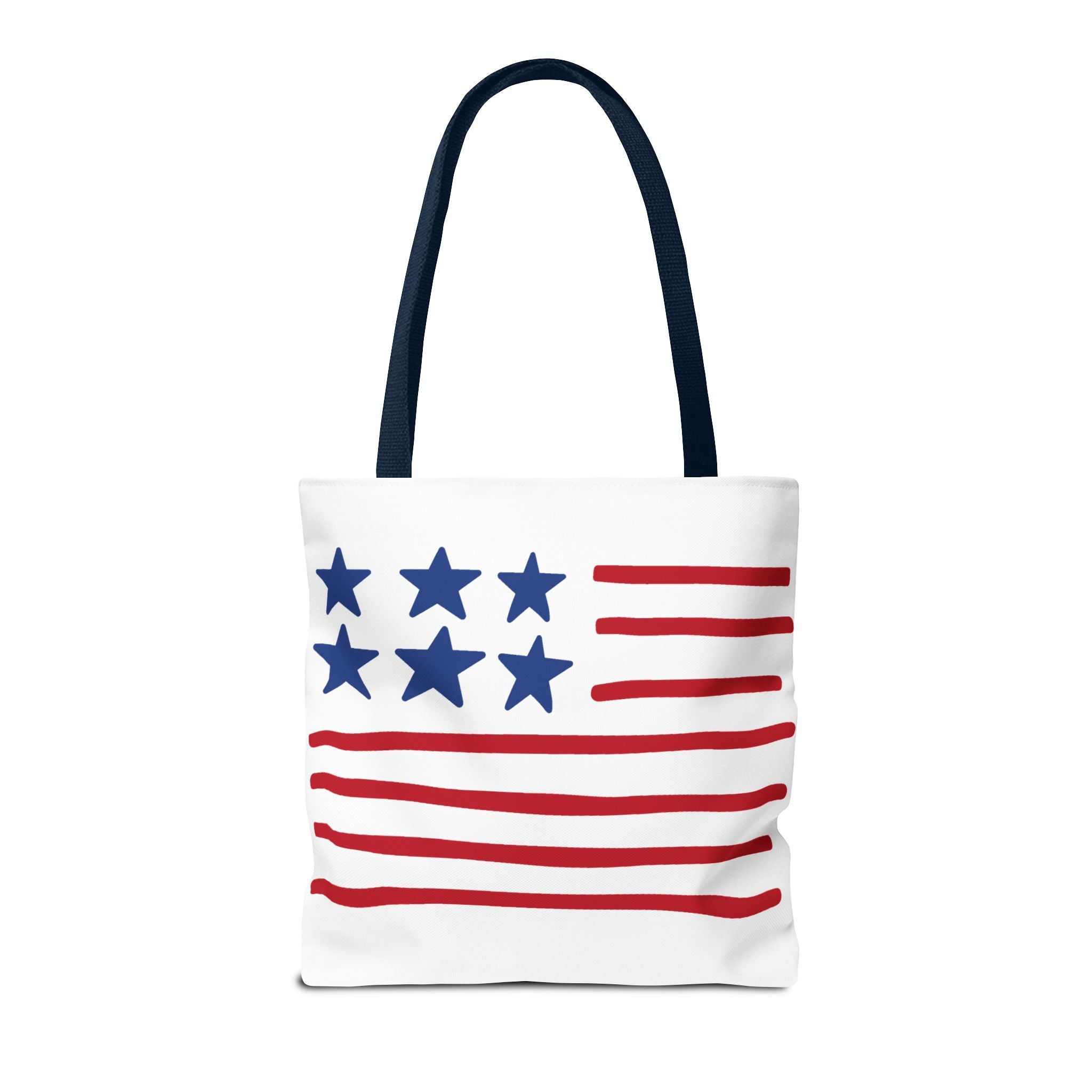 American Flag Stars & Stripes Tote Bag — Patriotic Canvas Beach Grocery Bag