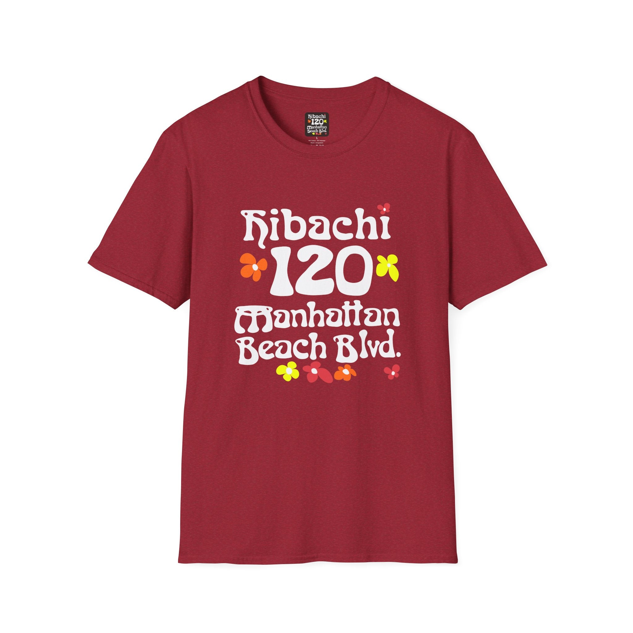Hibachi 120 Manhattan Beach Blvd Restaurant #OldSchool T-Shirt — Retro Floral Surf Tee "Gone But Not Forgotten"