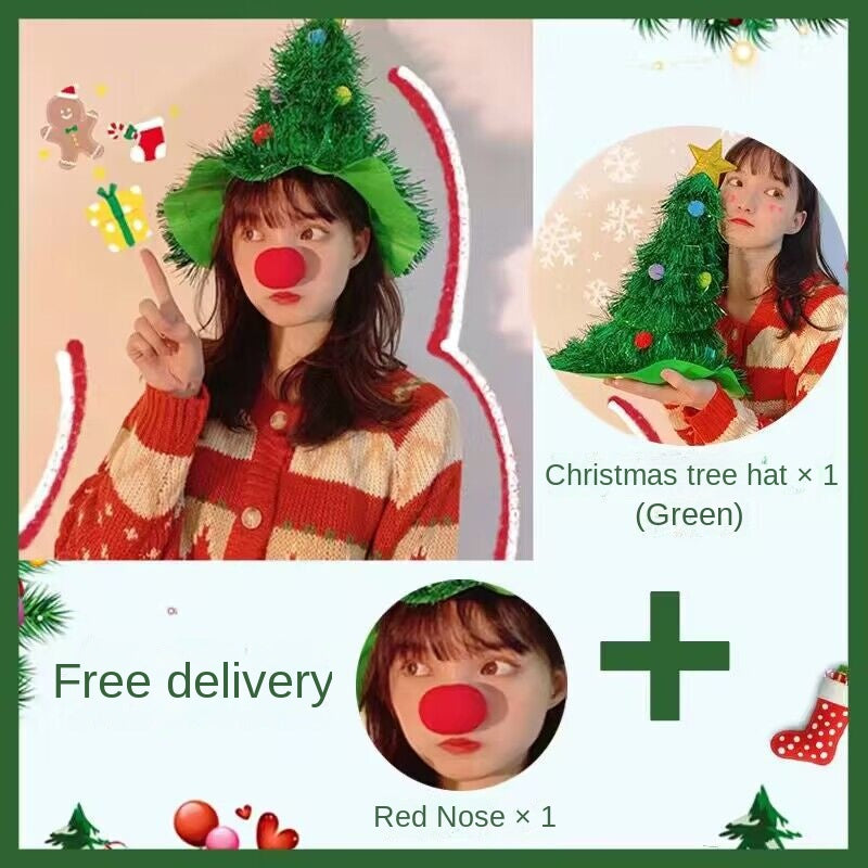 Christmas hat, non-woven fabric, rain silk, Christmas tree decoration supplies, props, party hats, Christmas gifts