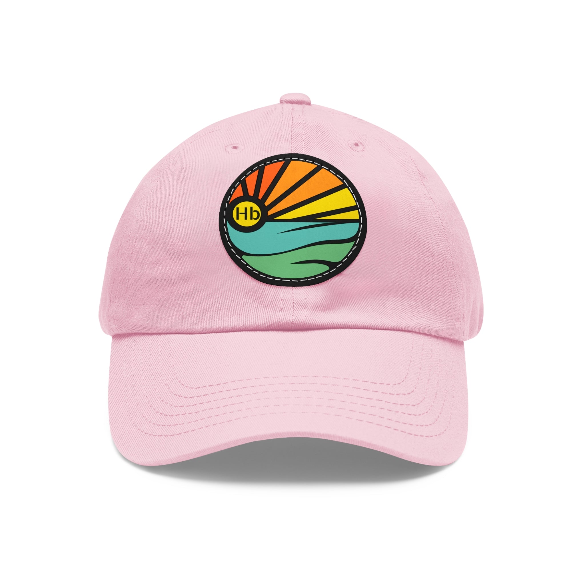 Hermosa Beach Sunset Wave Patch Hat | Mom and Dad Hat with Round Leather Patch #HermosaBeach