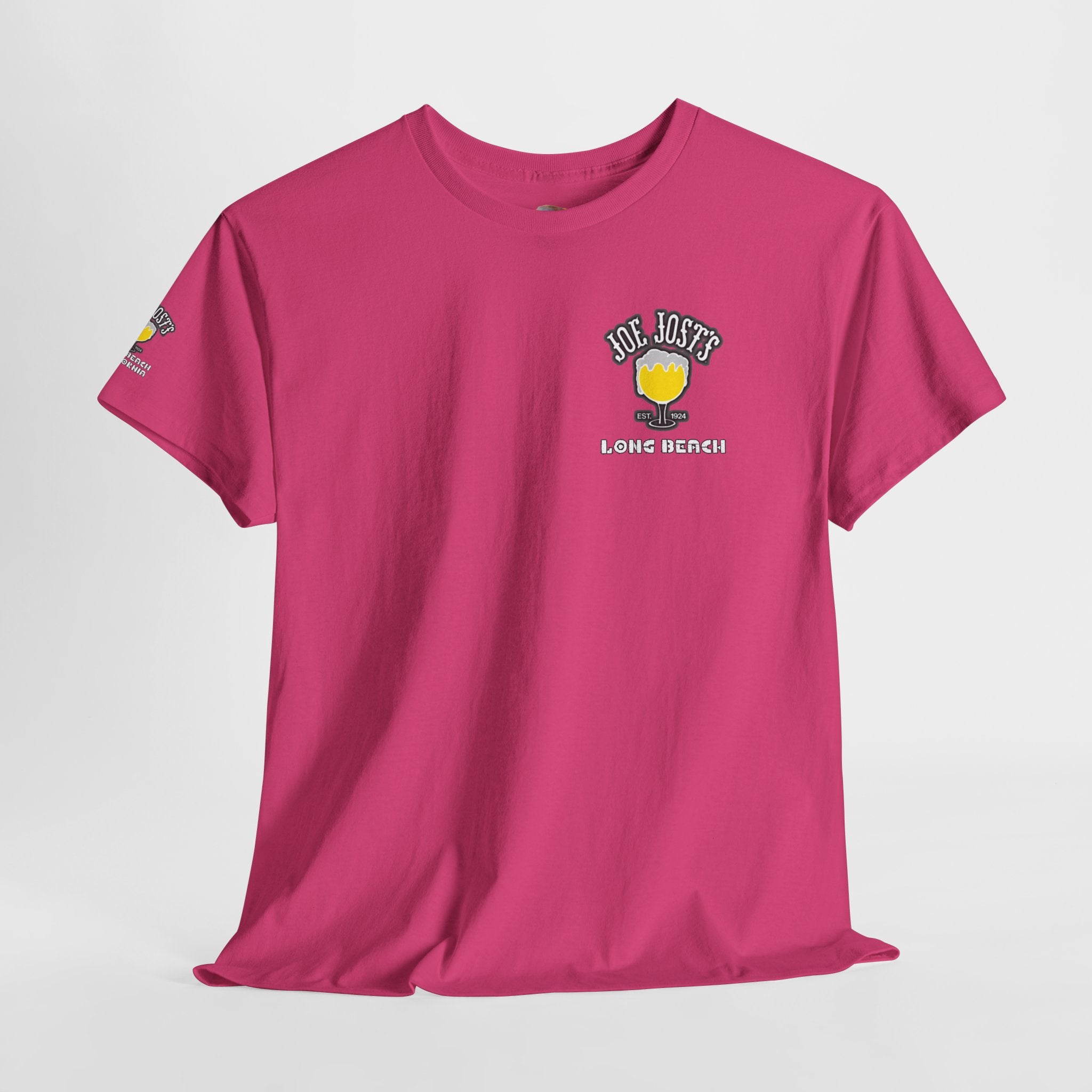 Joe Josts Long Beach California Men's and Woman's Heavy Cotton Tee - Printed 4 Areas